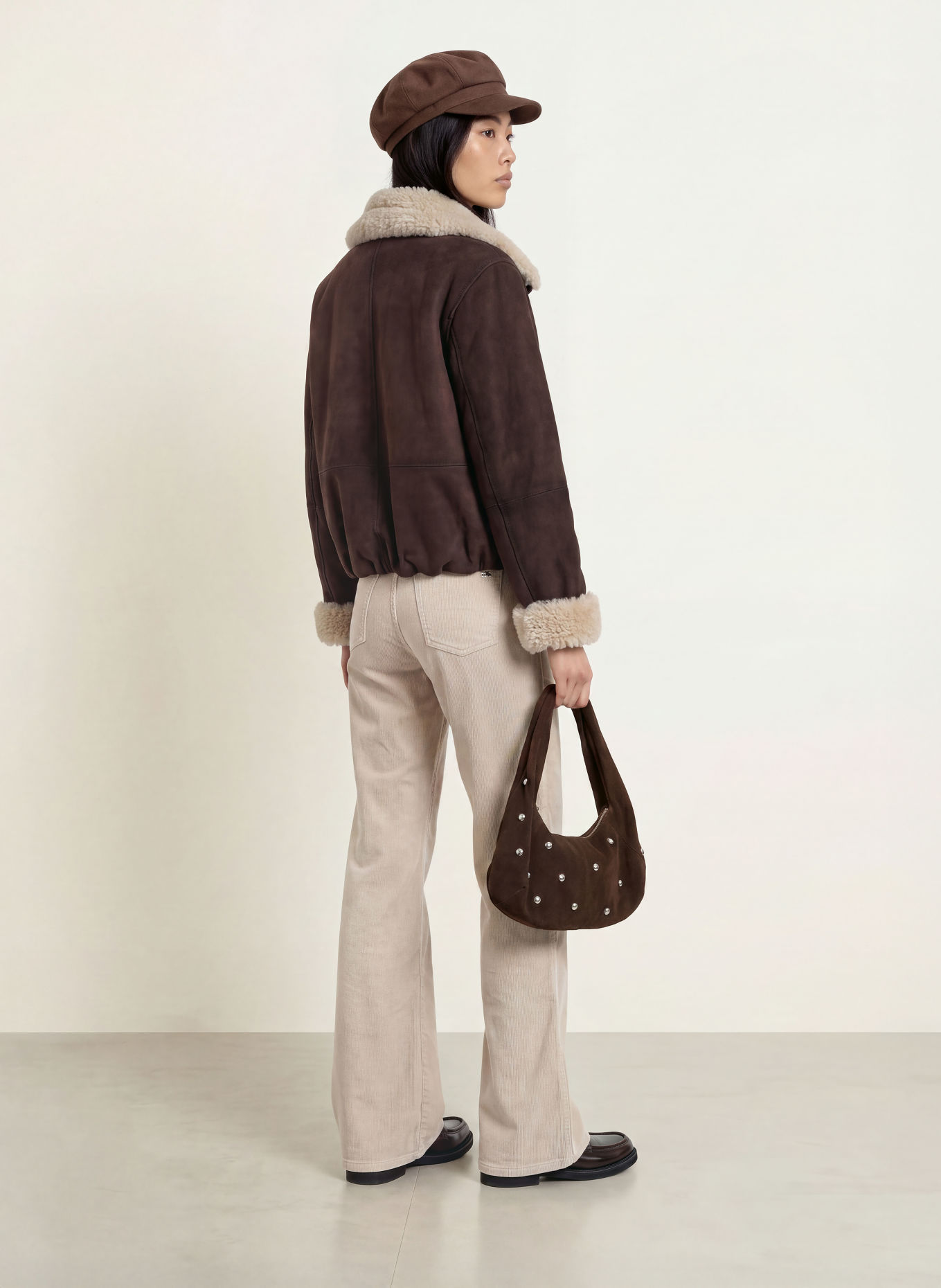 TOMMY JEANS Pantaloni din velur CLAIRE: TAUPE