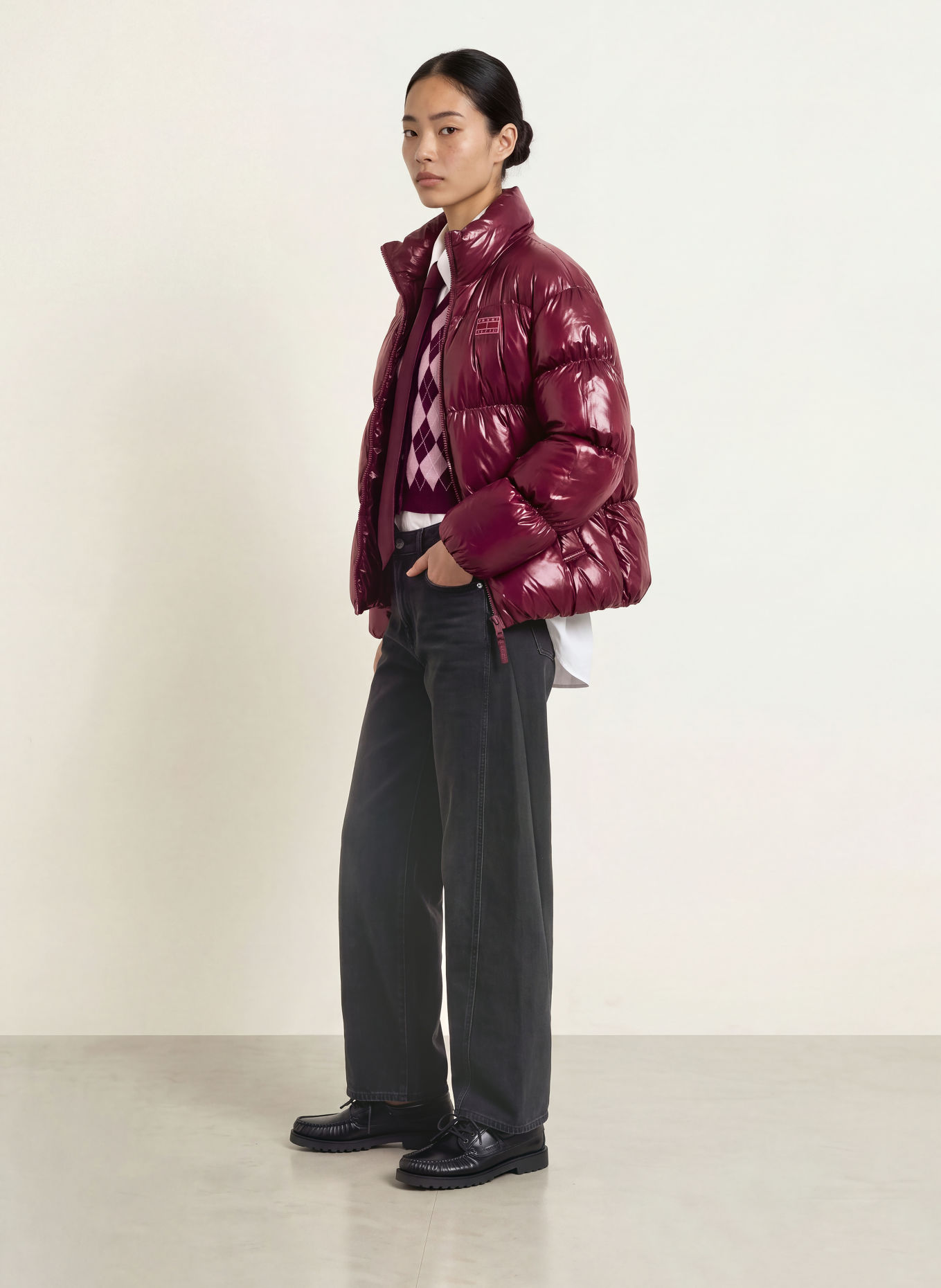 TOMMY JEANS Doudoune: ROUGE FONCÉ