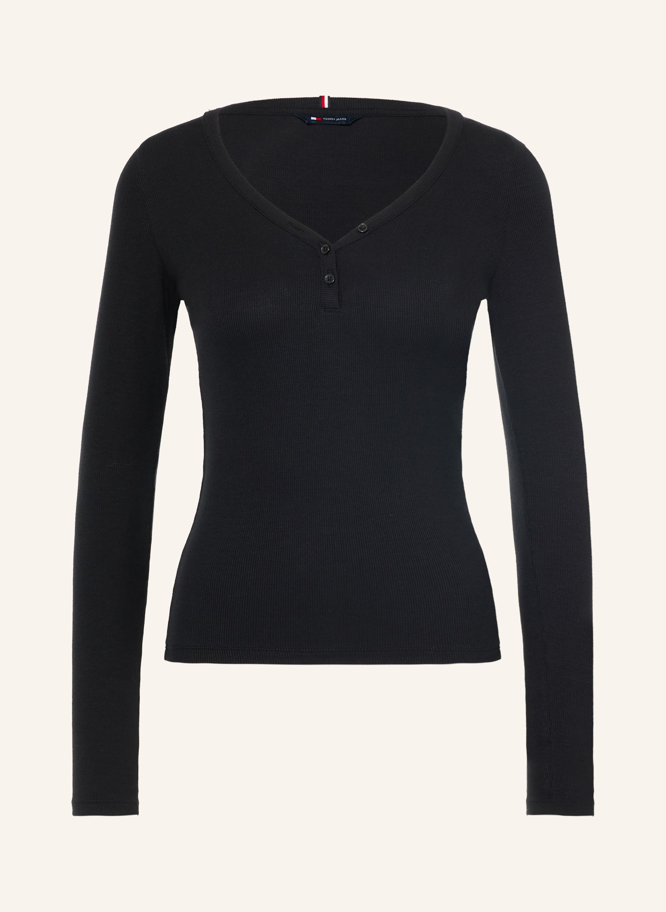 TOMMY JEANS Tricouri cu mânecă lungă: NEGRU