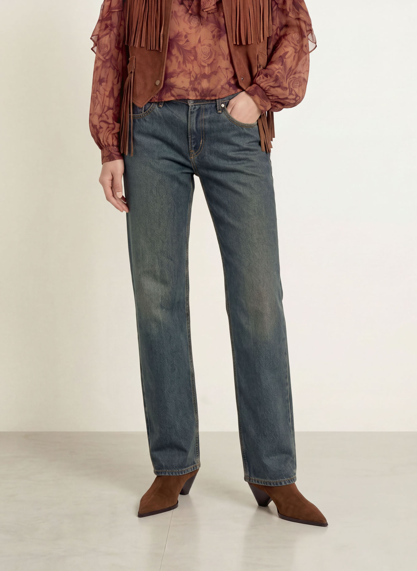 Levi's® Rovné džíny LOW STRAIGHT HAPPY TALE: 09 Med Indigo - Worn In