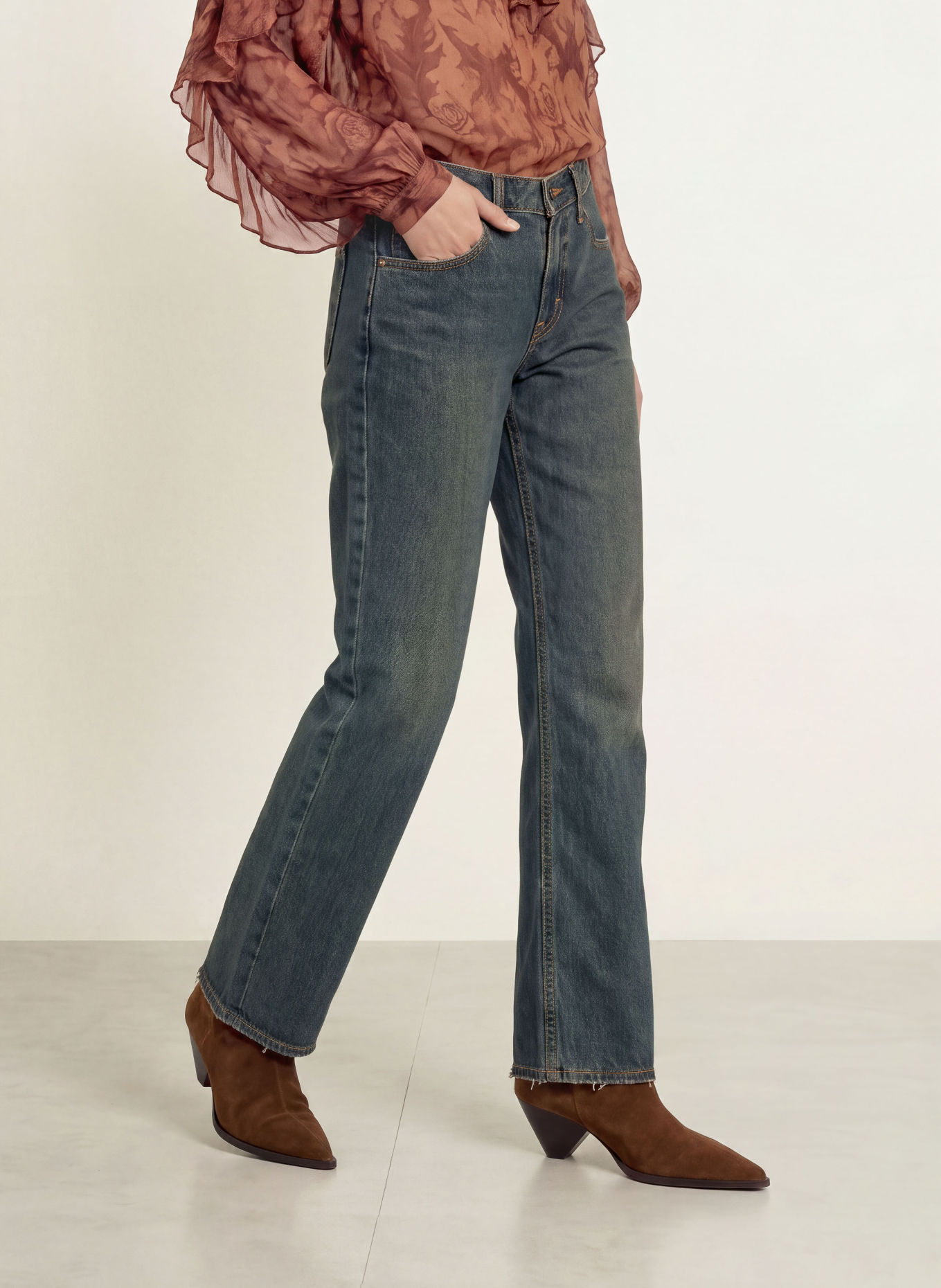 Levi's® Rovné džíny LOW STRAIGHT HAPPY TALE: 09 Med Indigo - Worn In