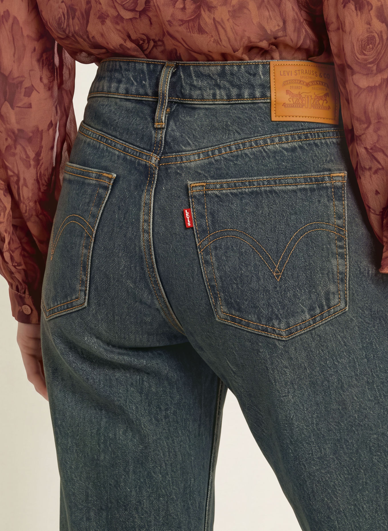 Levi's® Rovné džíny LOW STRAIGHT HAPPY TALE: 09 Med Indigo - Worn In