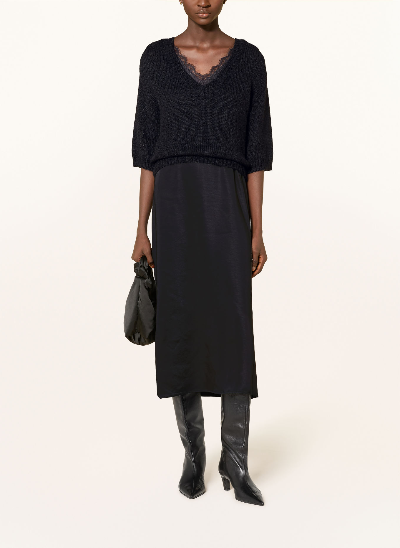 ROBE LÉGÈRE Set: Sweater and dress: BLACK