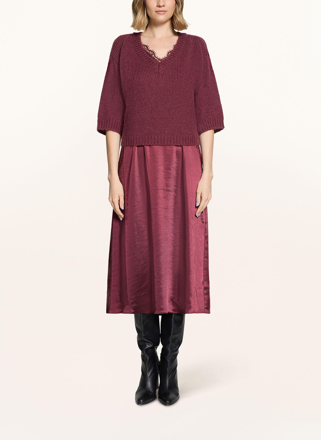 ROBE LÉGÈRE Set: Pullover und Kleid: DUNKELROT