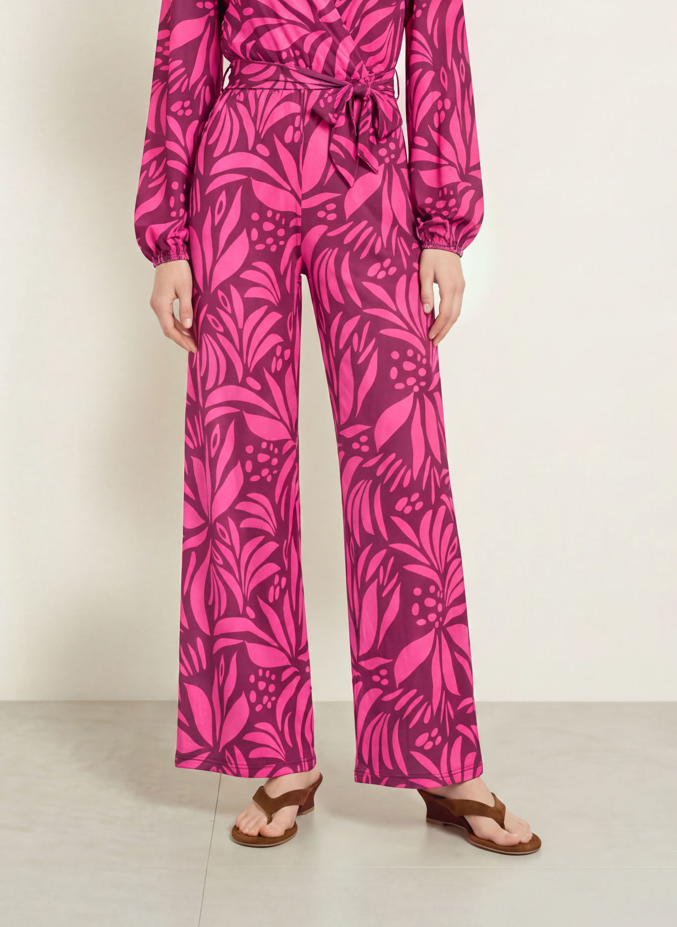 marivie Jumpsuit mit Glitzergarn: PINK / DUNKELLILA