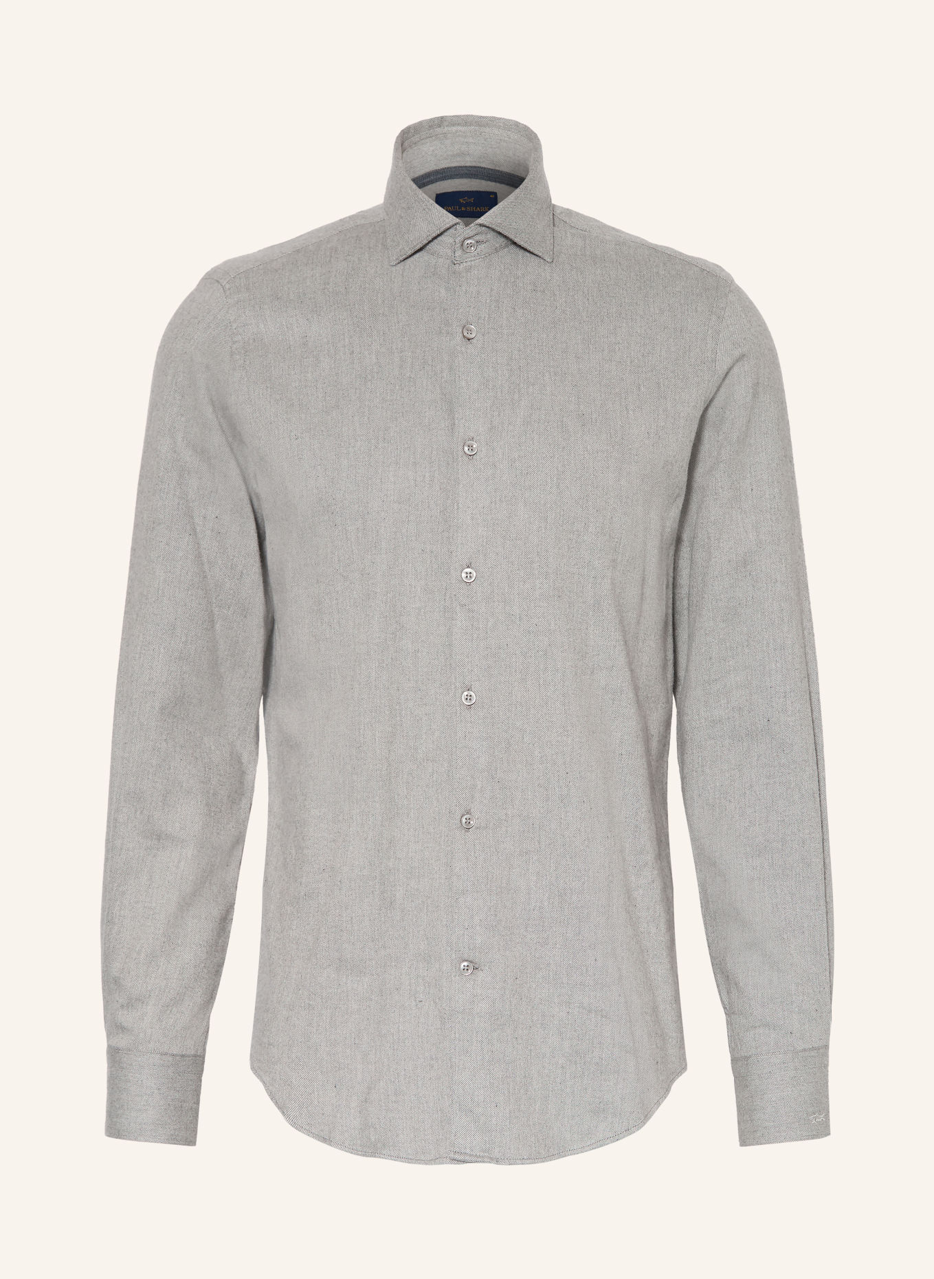 PAUL & SHARK Flanellen overhemd Comfort Fit: GRIJS