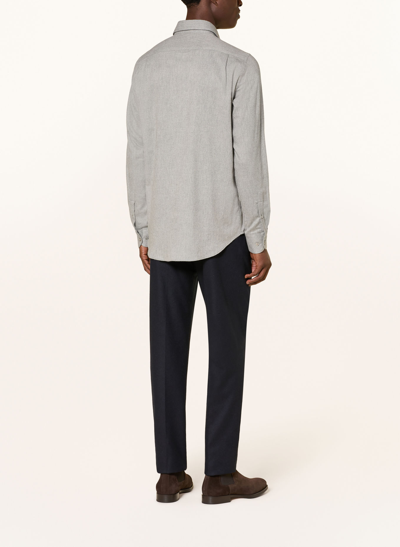 PAUL & SHARK Flanellen overhemd Comfort Fit: GRIJS