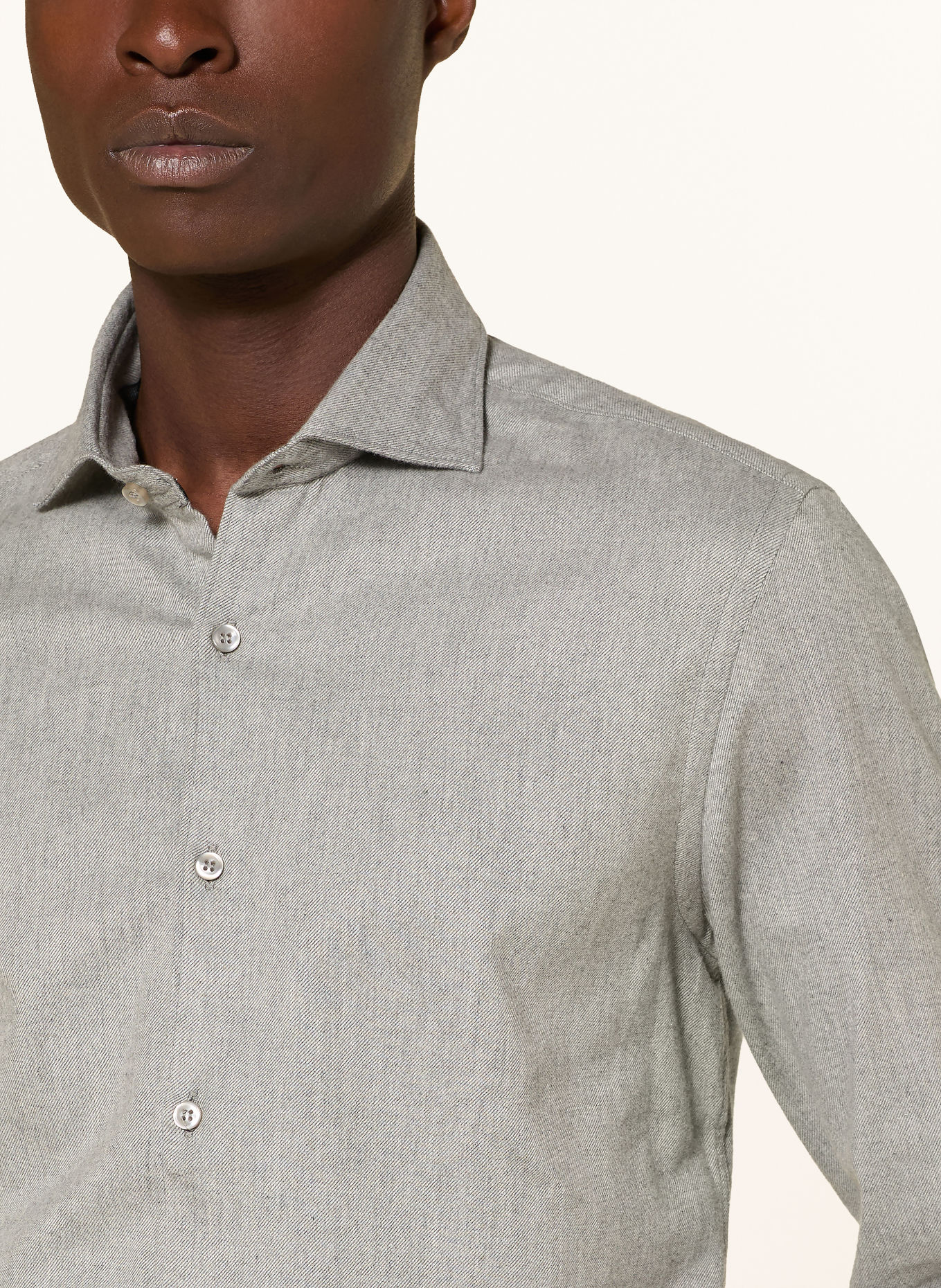 PAUL & SHARK Flanellen overhemd Comfort Fit: GRIJS