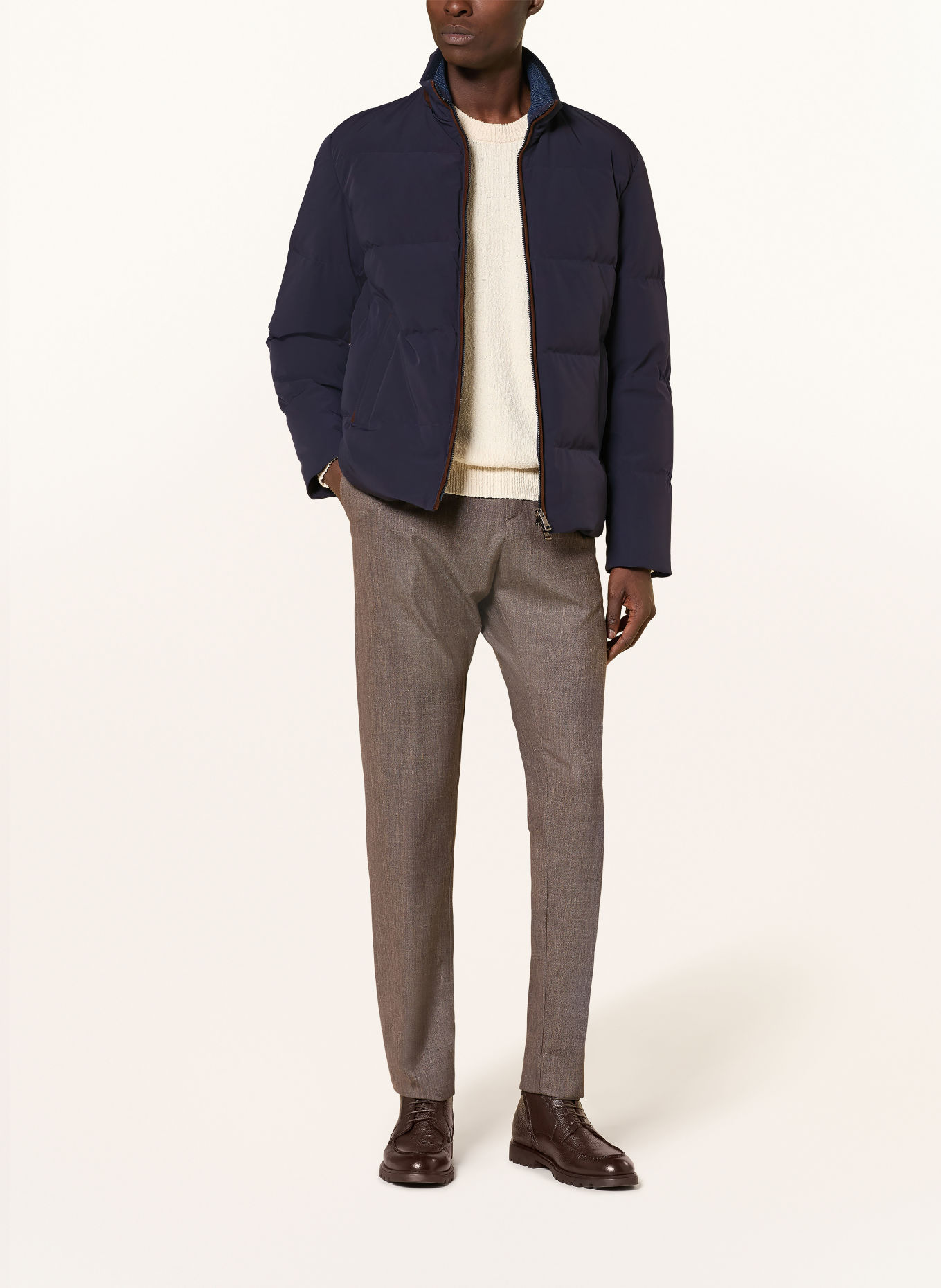 PAUL & SHARK Donsjas TYPHOON: DONKERBLAUW / MARRON FONCÉ