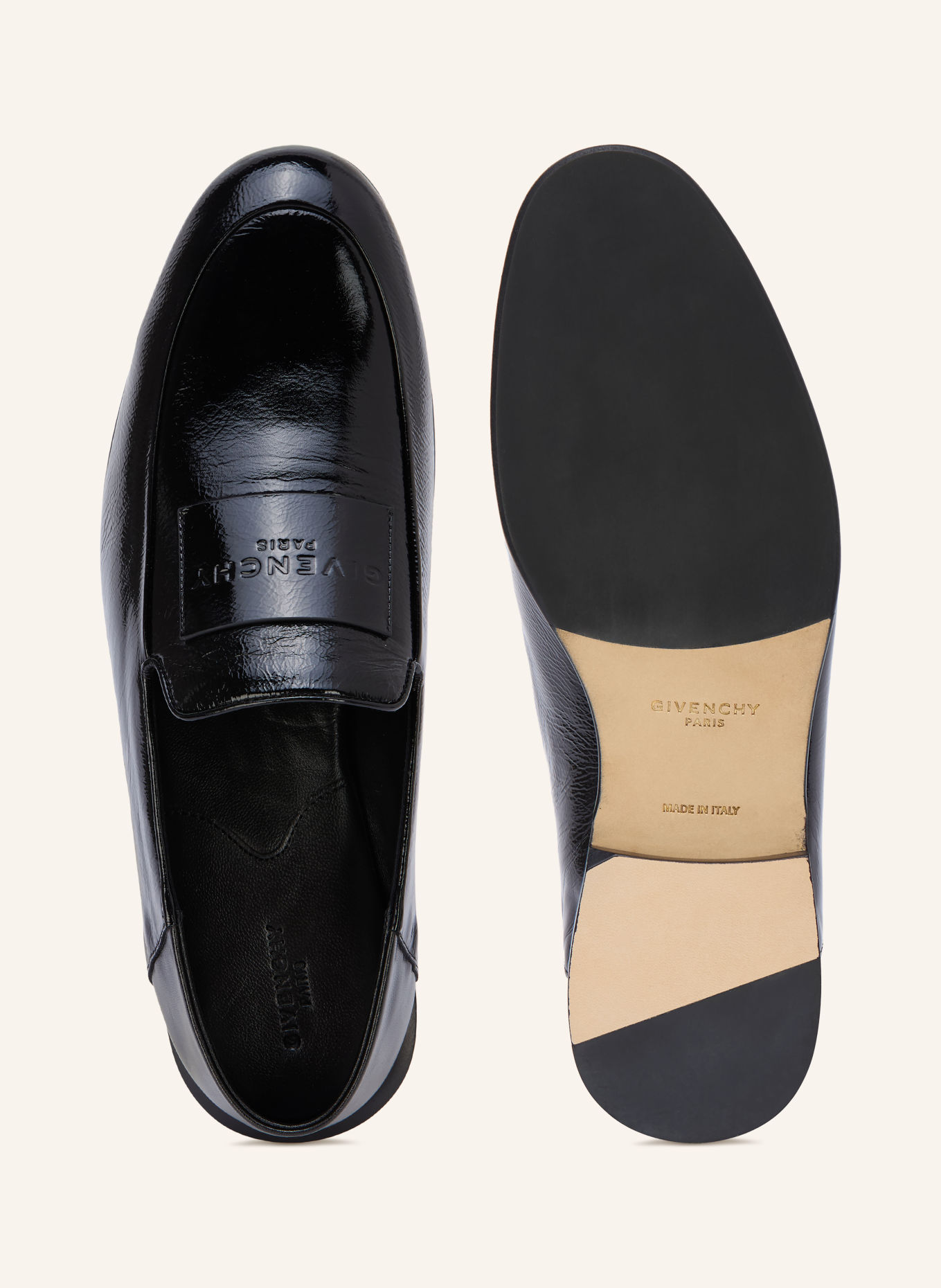 GIVENCHY Lakierowane loafersy: CZARNY