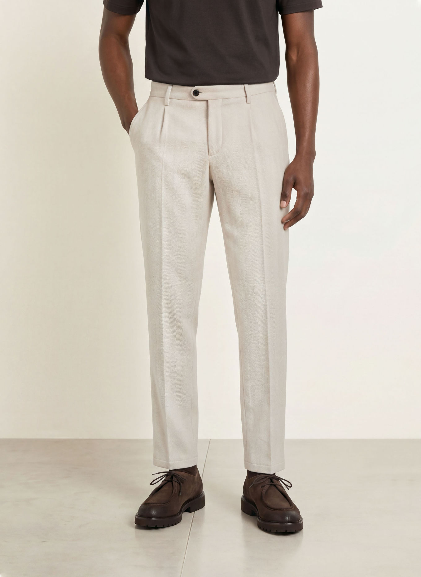 PROFUOMO Chino Regular Fit: BEIGE / CREME