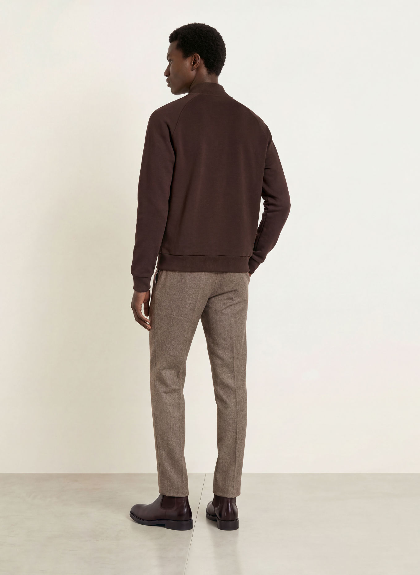 PROFUOMO Broek met losse pasvorm: BRUIN