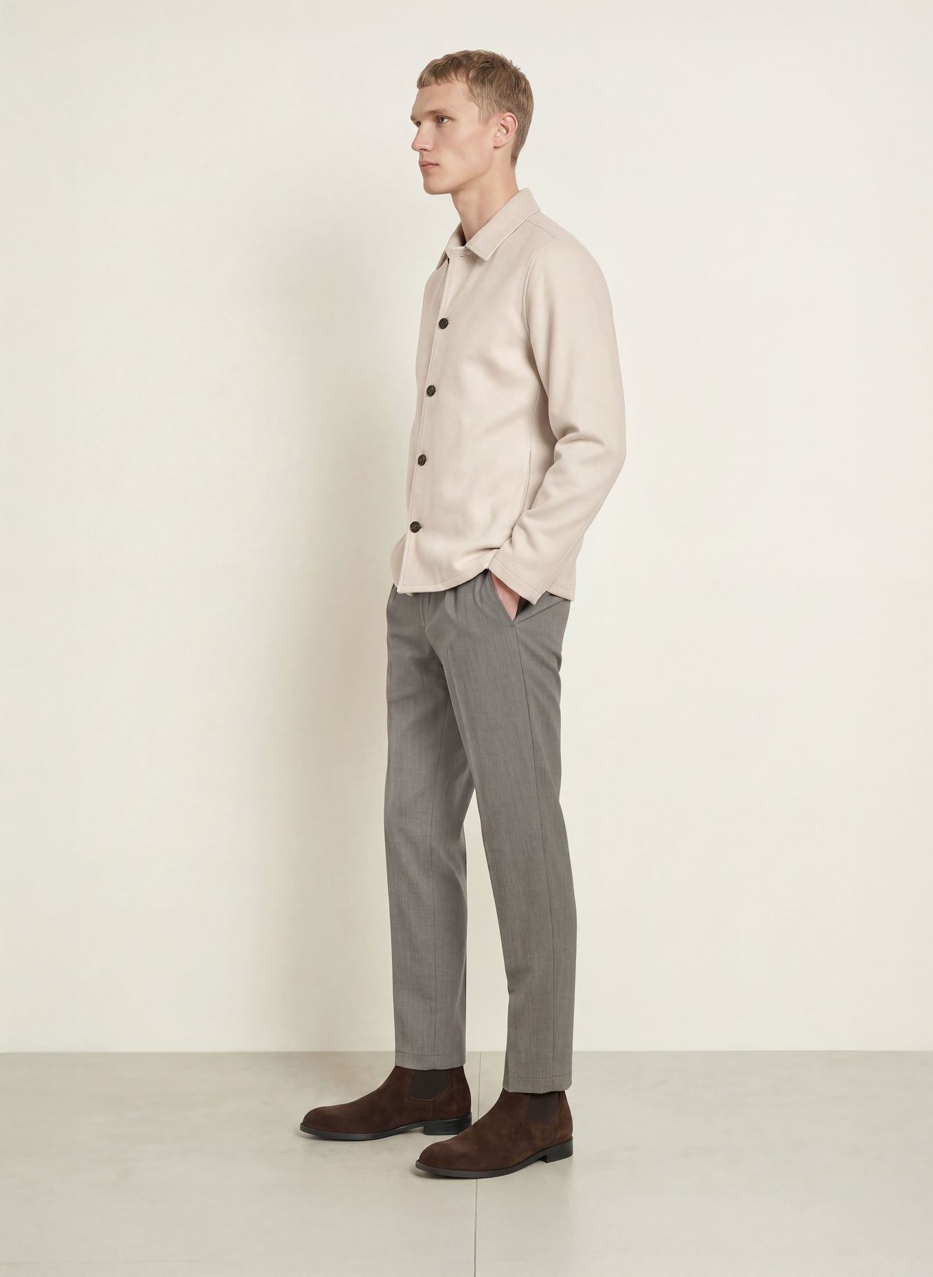 PROFUOMO Overshirt: BEIGE / ECRU