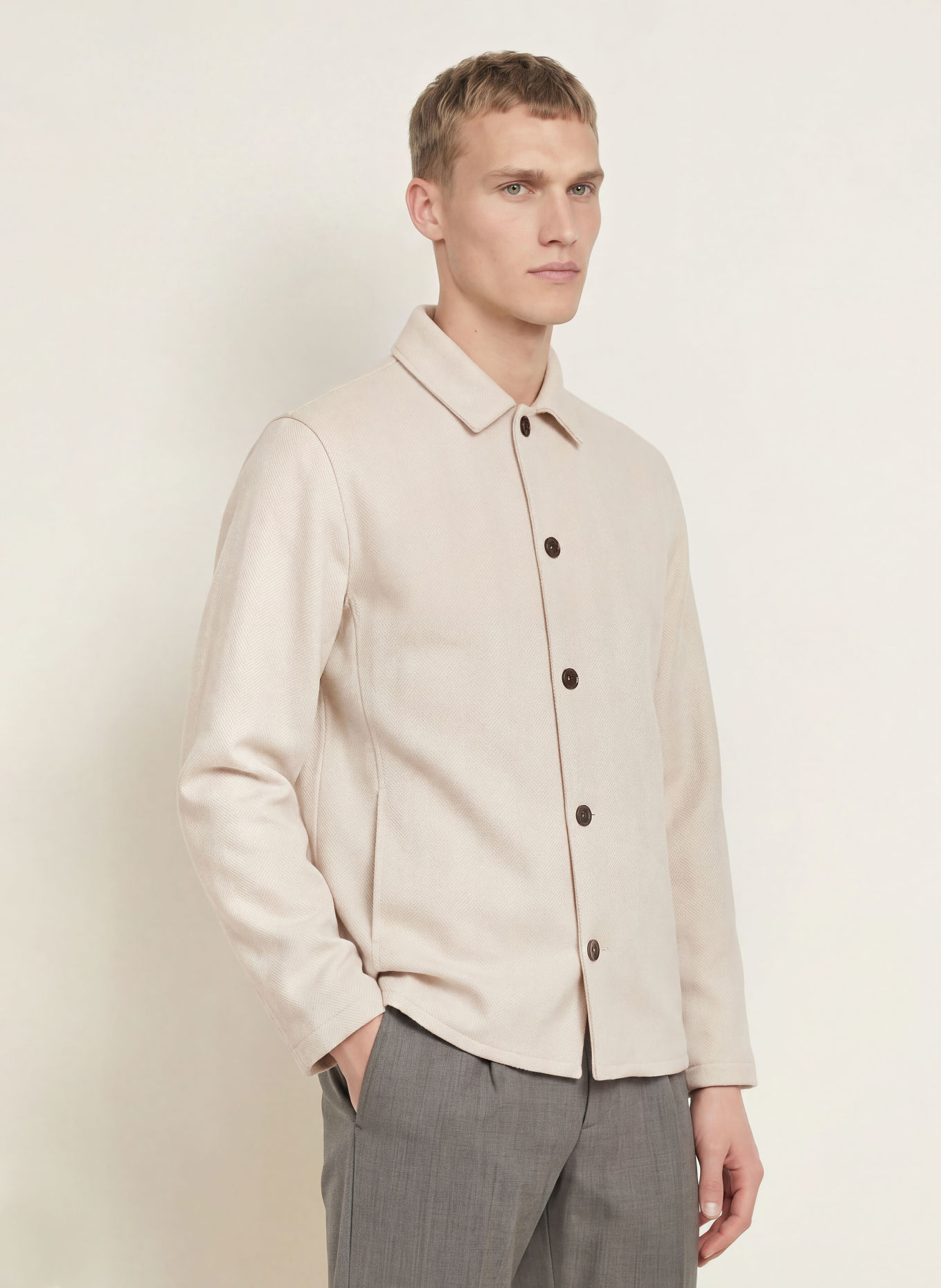 PROFUOMO Overshirt: BEIGE / ECRU