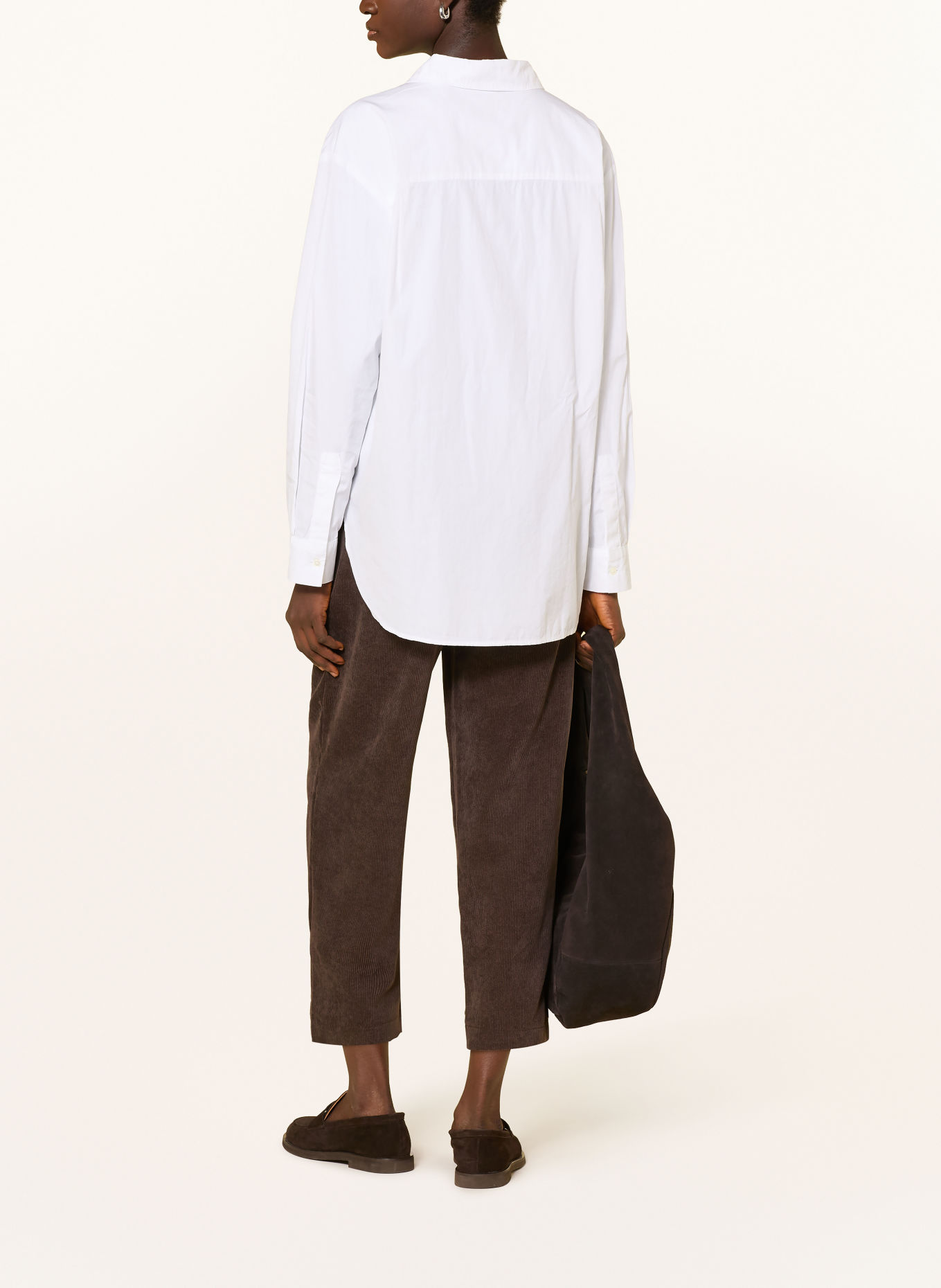 MAC EVA 7/8-length corduroy pants: DARK BROWN