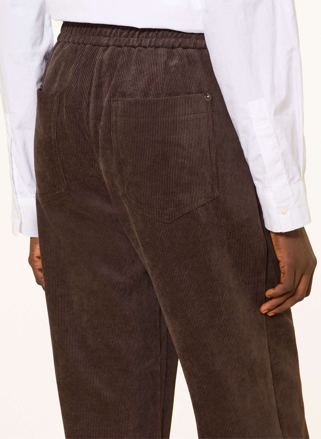 MAC EVA 7/8-length corduroy pants: DARK BROWN