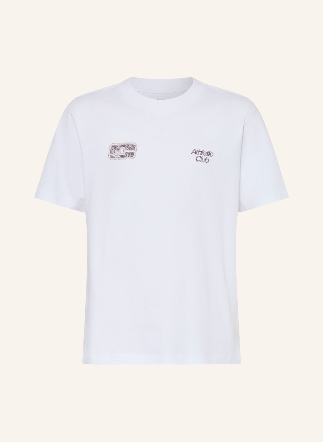 JACK&JONES T-shirt: WIT / MARRON FONCÉ