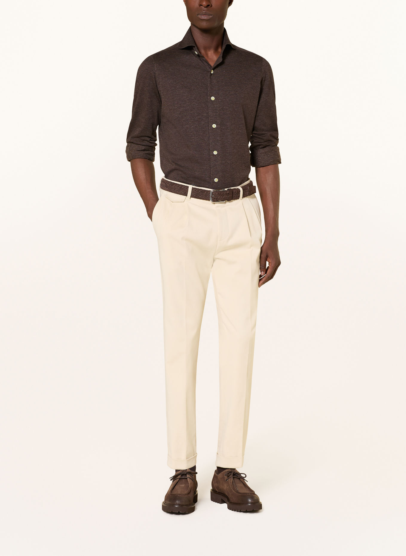 FINAMORE 1925 Hemd TORONTO SERGIO Slim Fit: DUNKELBRAUN