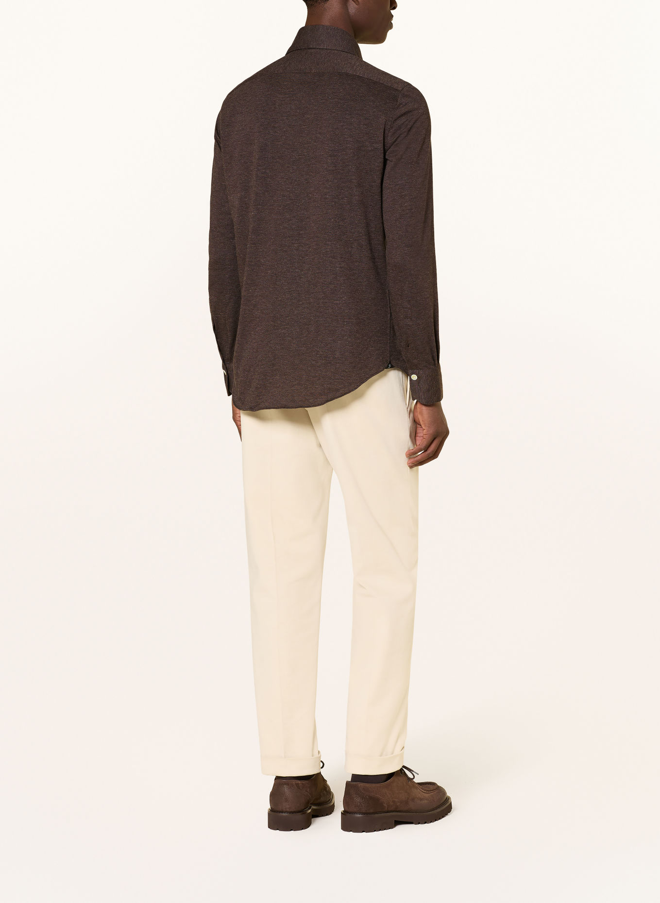 FINAMORE 1925 Hemd TORONTO SERGIO Slim Fit: DUNKELBRAUN