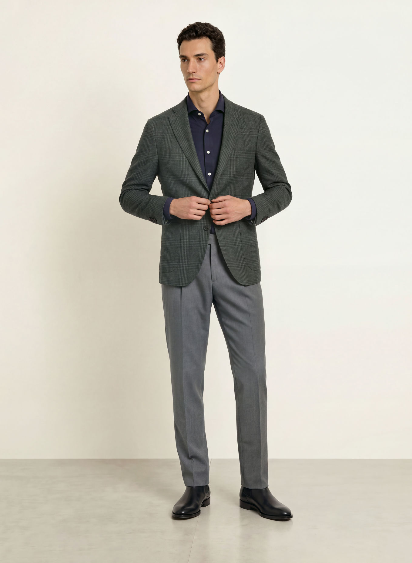 FINAMORE 1925 Hemd TORONTO SERGIO Slim Fit: DUNKELBLAU