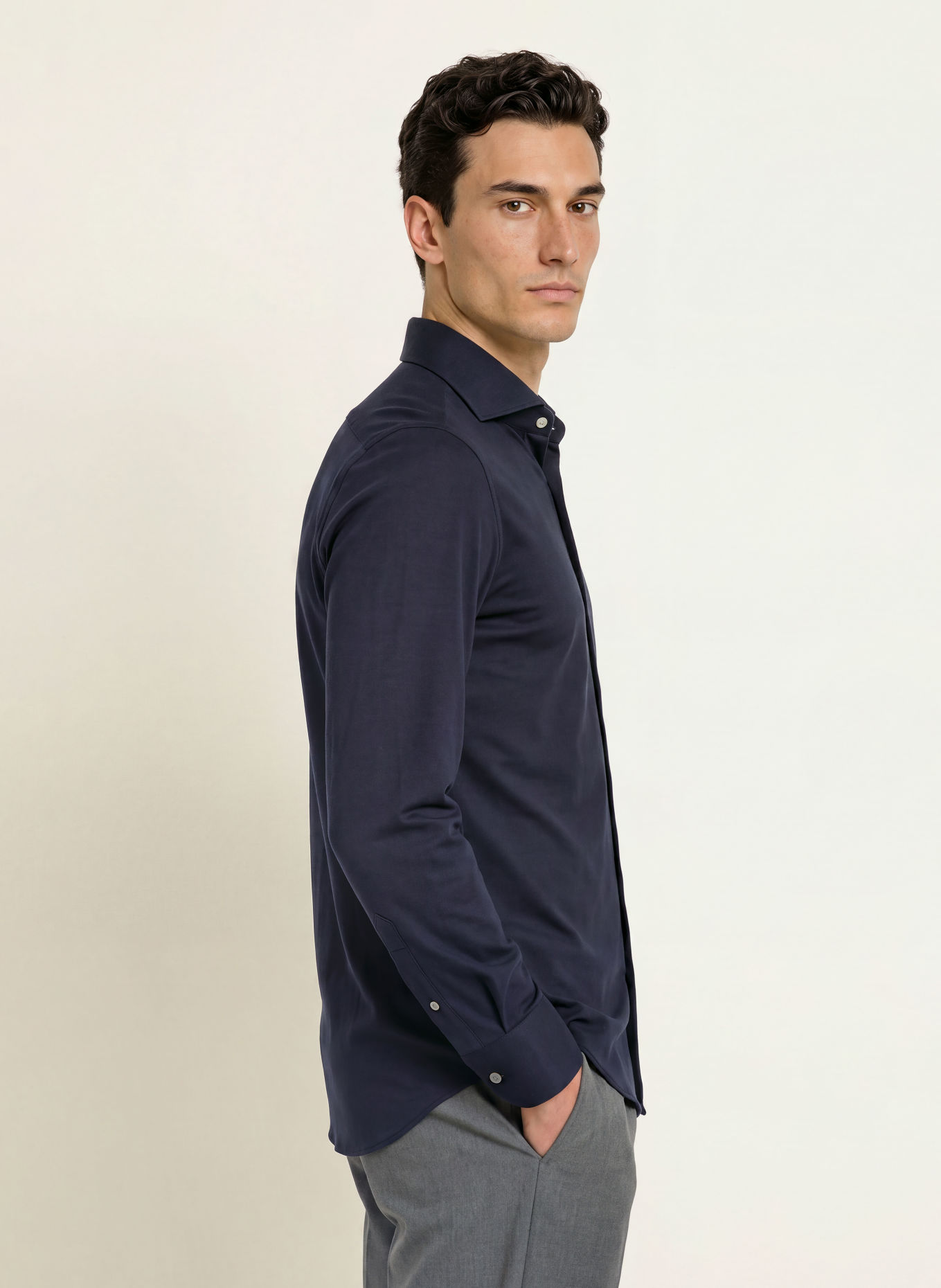 FINAMORE 1925 Hemd TORONTO SERGIO Slim Fit: DUNKELBLAU