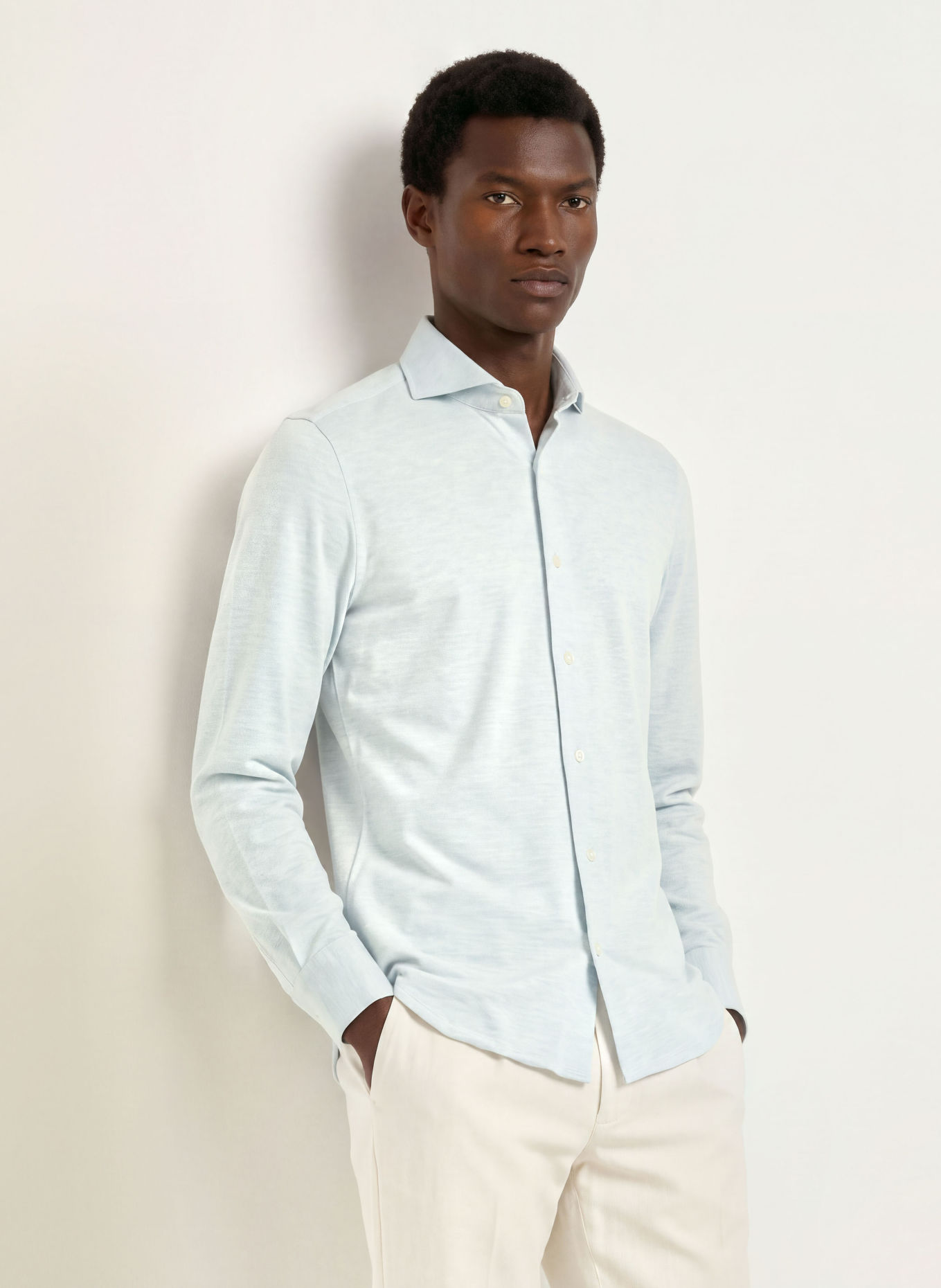 FINAMORE 1925 Hemd TORONTO SERGIO Slim Fit: HELLBLAU