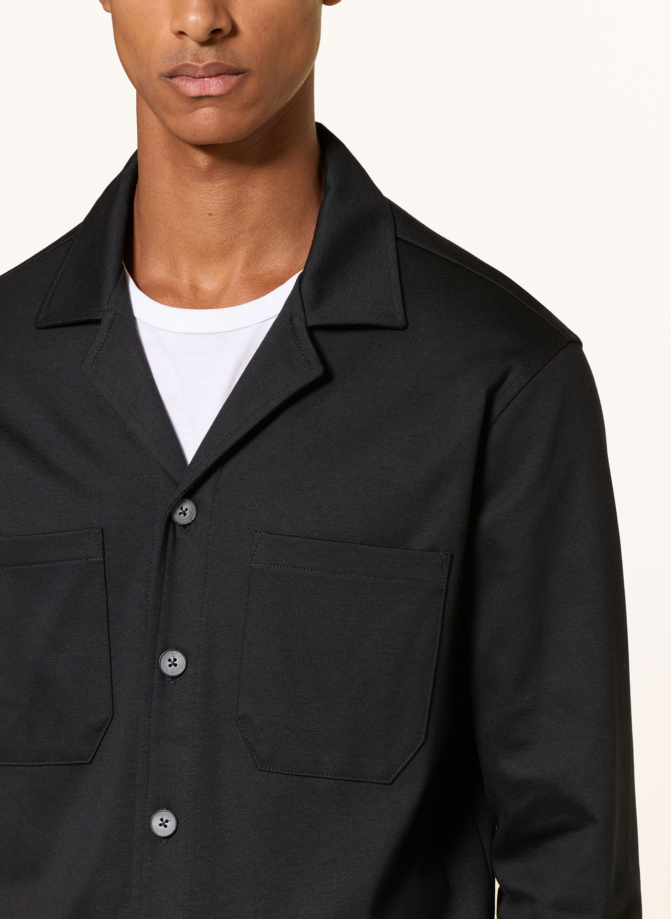 DESOTO Jersey-Overshirt: ZWART