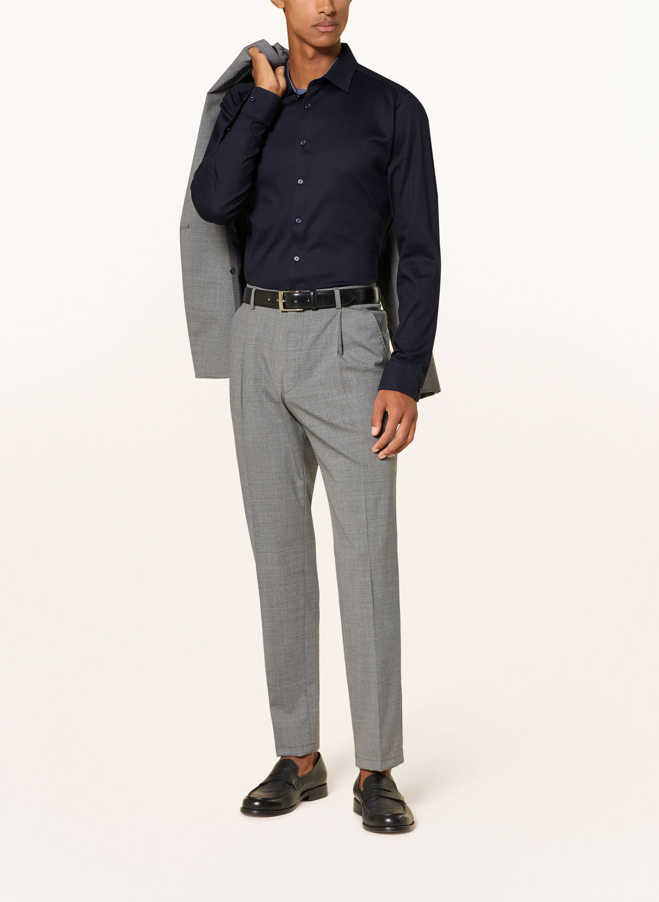 DESOTO Jerseyhemd Slim Fit: DUNKELBLAU