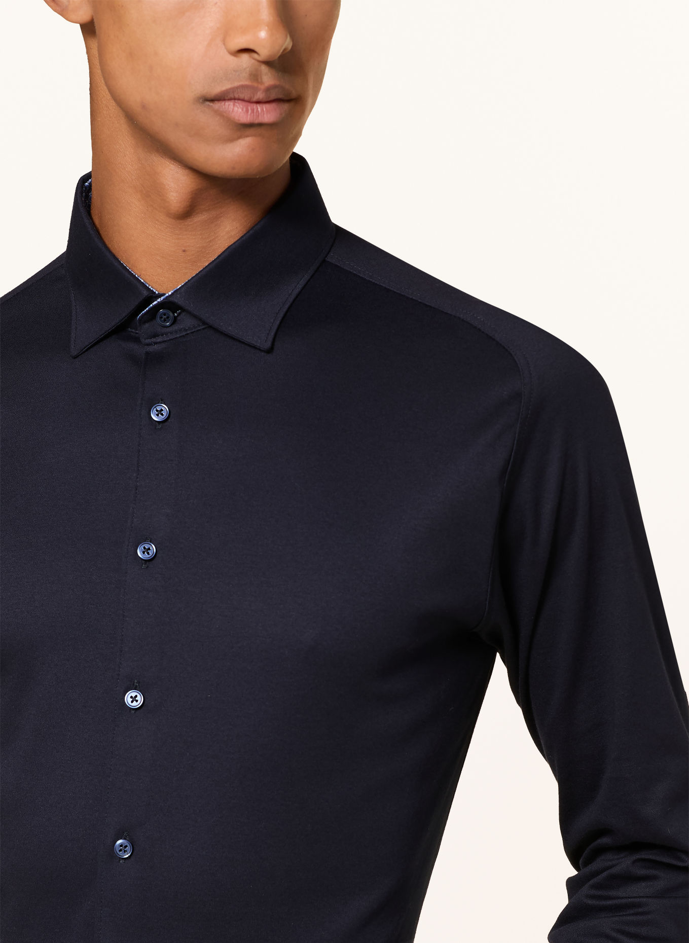 DESOTO Jerseyhemd Slim Fit: DUNKELBLAU