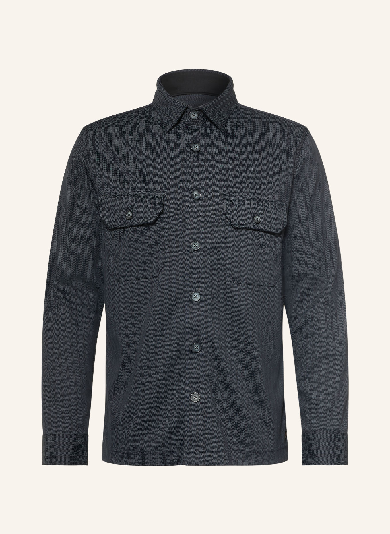 DESOTO Jersey overshirt: BLACK / DARK GRAY
