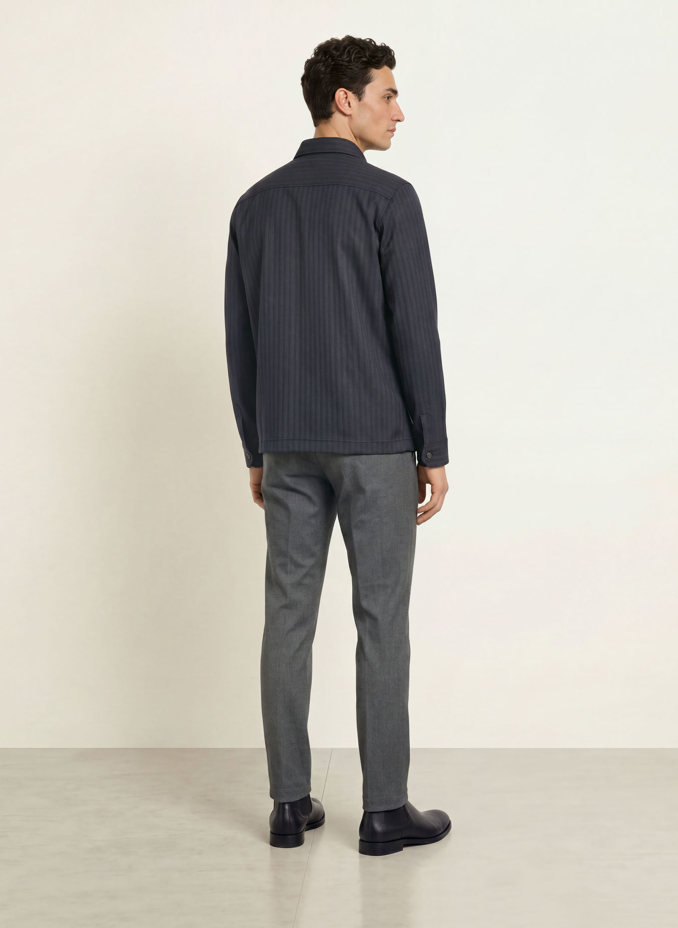 DESOTO Jersey overshirt: BLACK / DARK GRAY