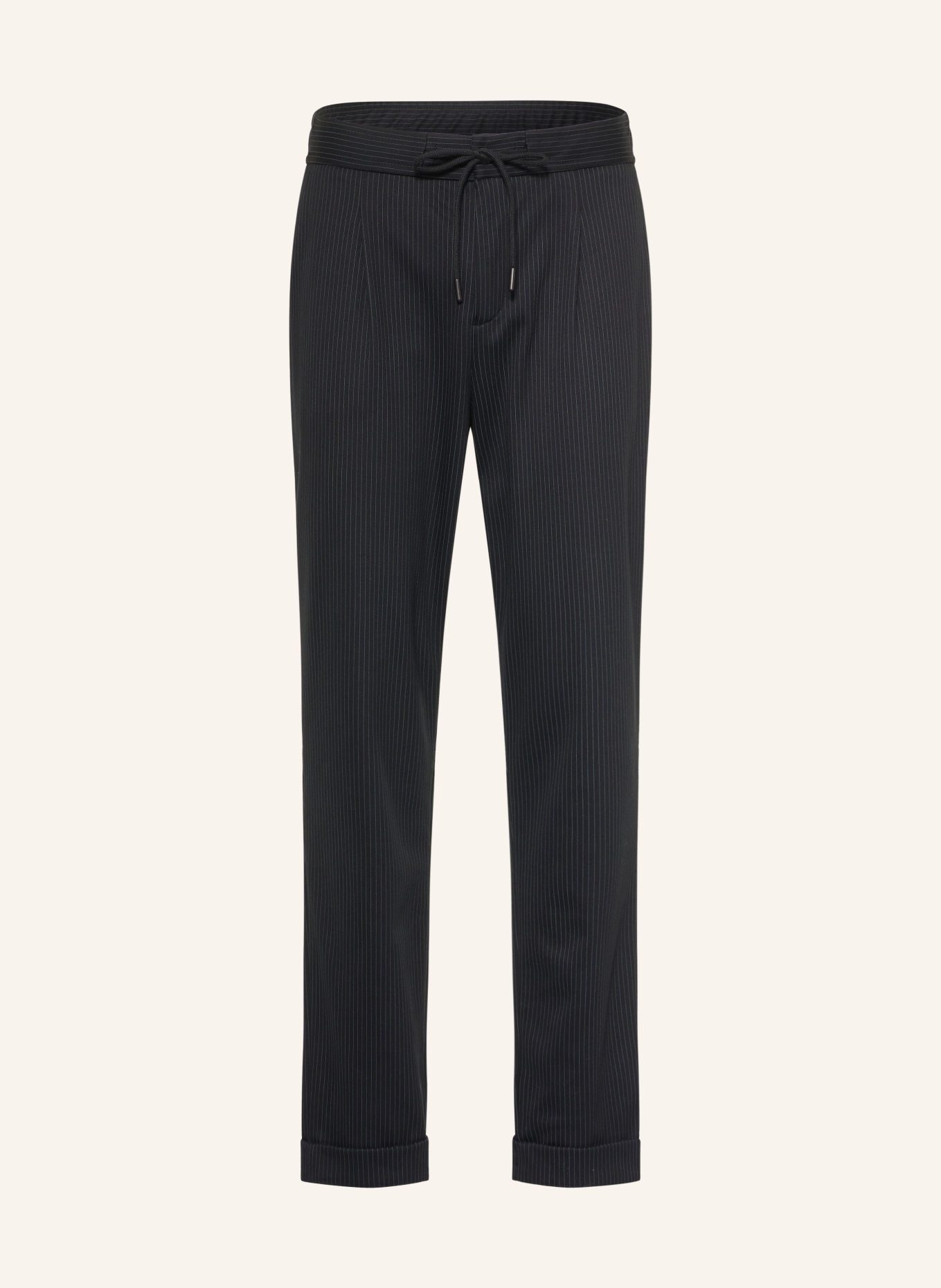 DESOTO Broek in joggingstijl, slim fit: ZWART / DONKERGRIJS