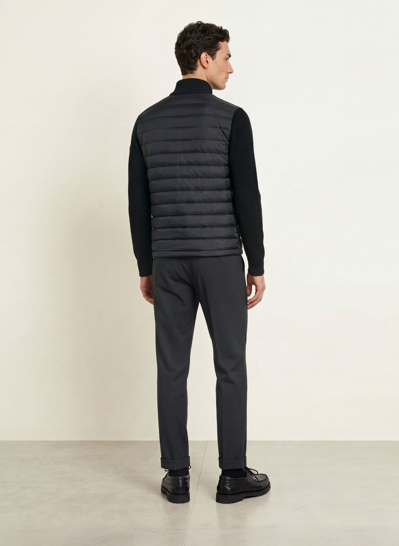 DESOTO Broek in joggingstijl, slim fit: ZWART / DONKERGRIJS