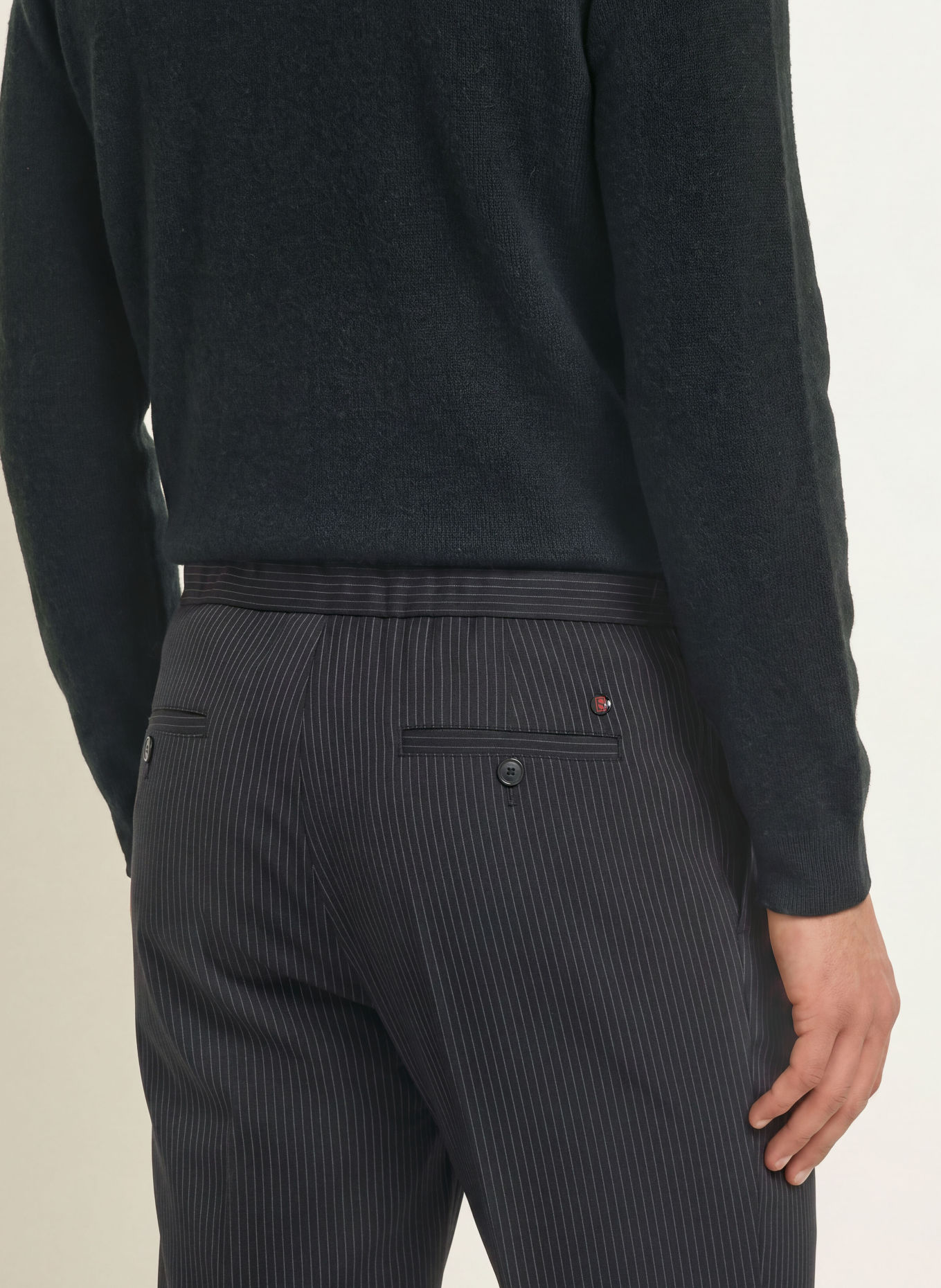 DESOTO Broek in joggingstijl, slim fit: ZWART / DONKERGRIJS