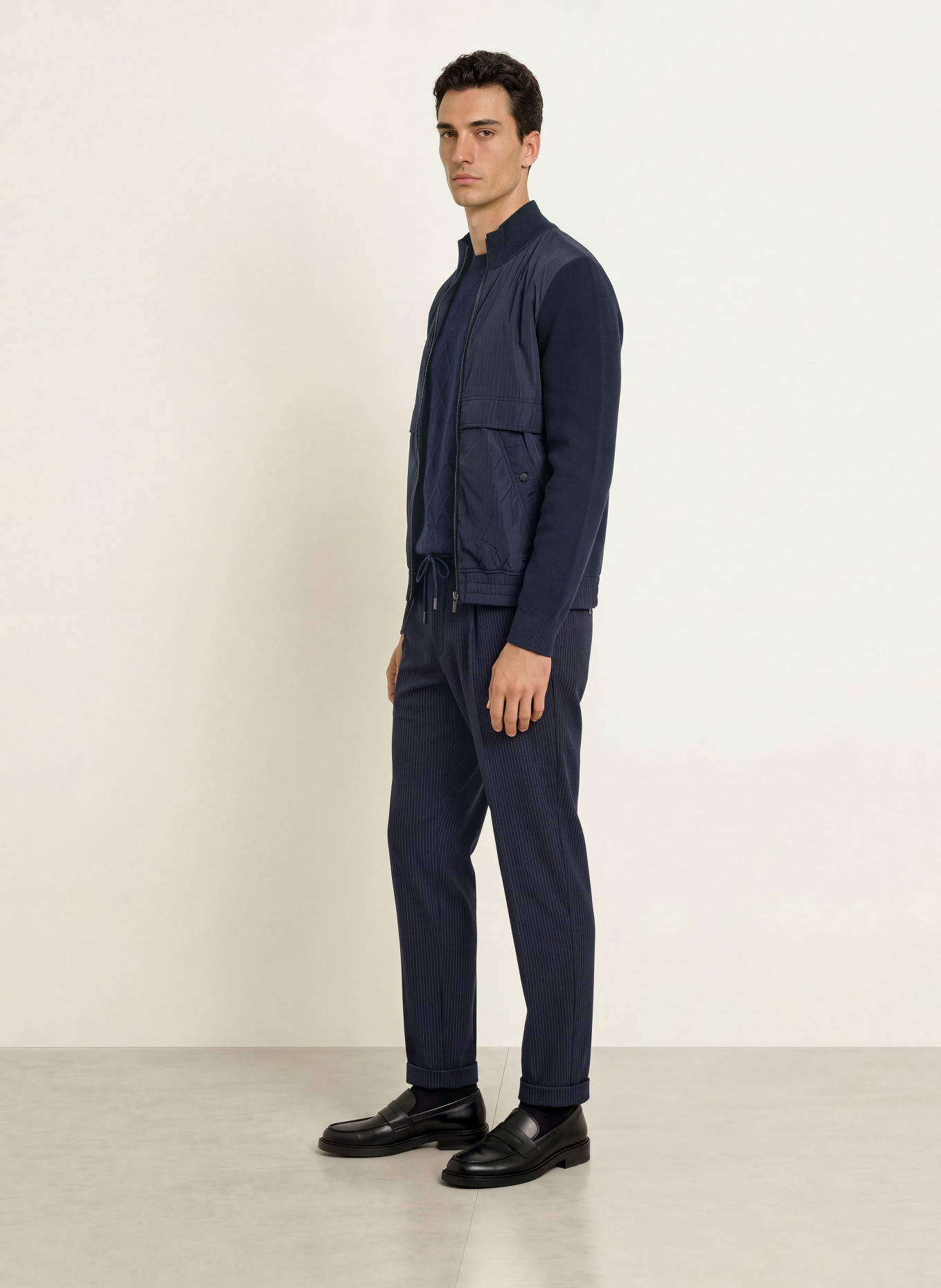 DESOTO Broek in joggingstijl, slim fit: DONKERBLAUW / BLAUW