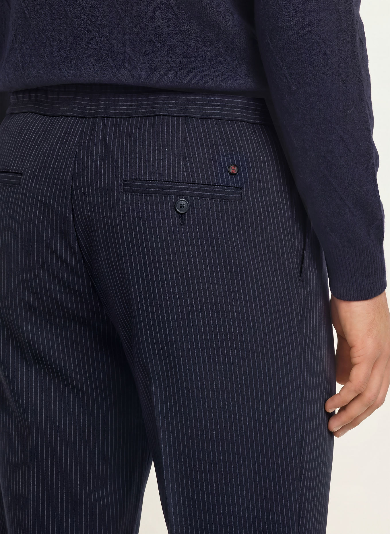 DESOTO Broek in joggingstijl, slim fit: DONKERBLAUW / BLAUW
