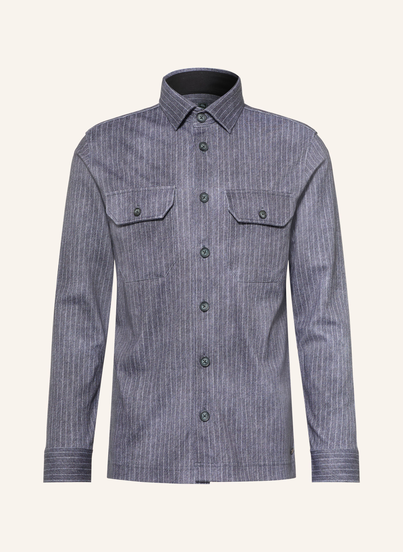 DESOTO Overshirt: DARK GRAY / WHITE