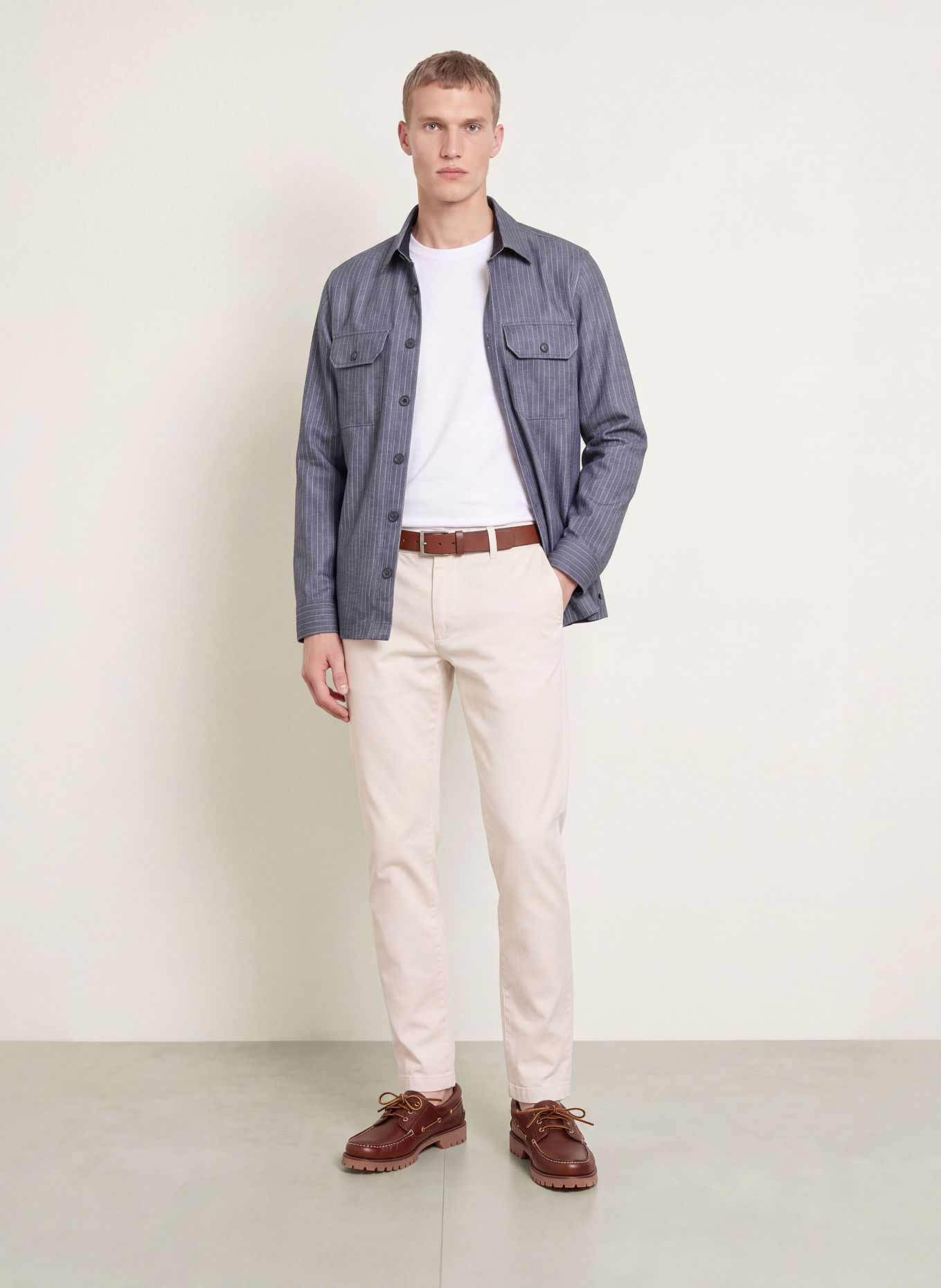 DESOTO Overshirt: DARK GRAY / WHITE