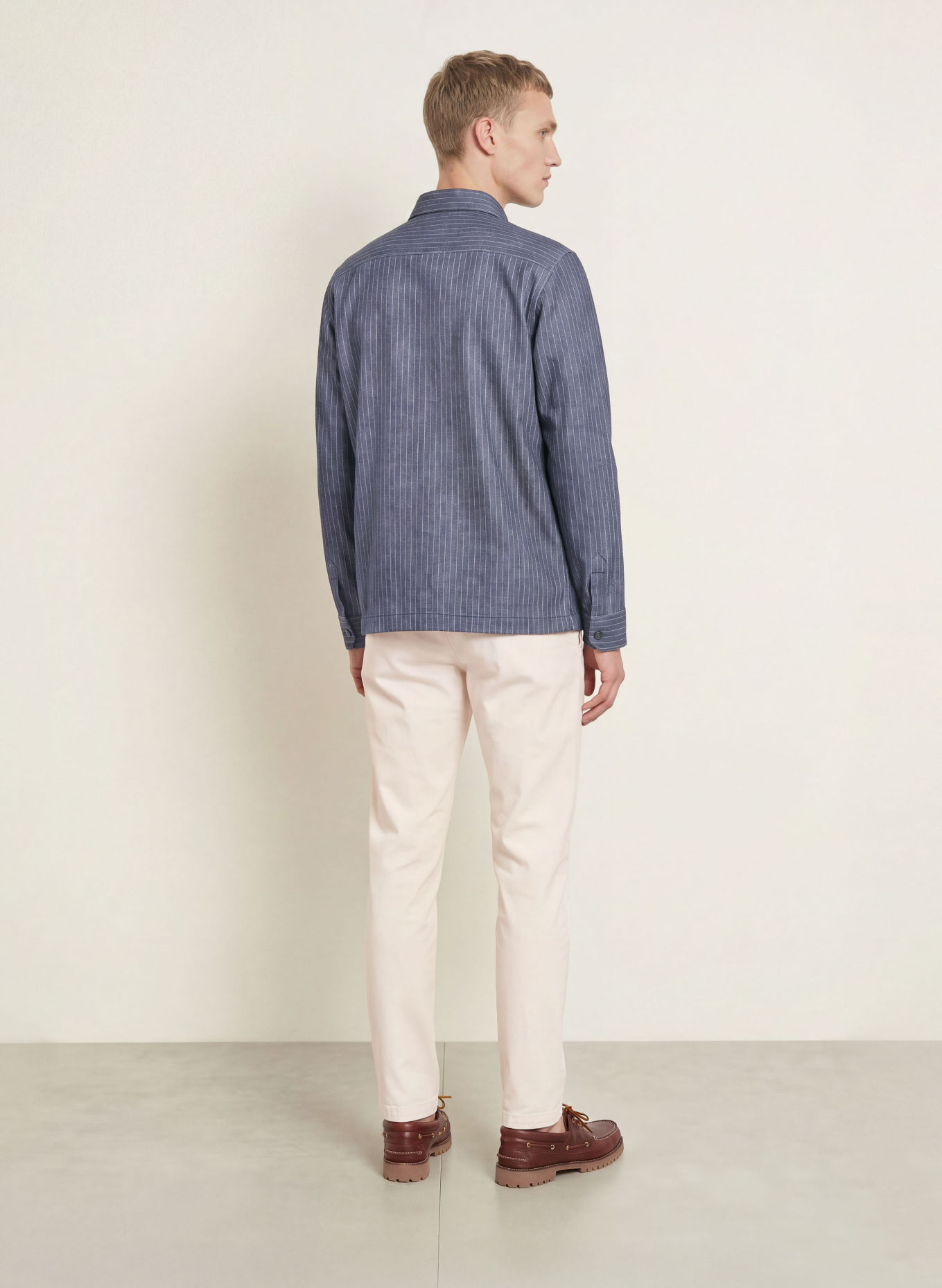 DESOTO Overshirt: DARK GRAY / WHITE