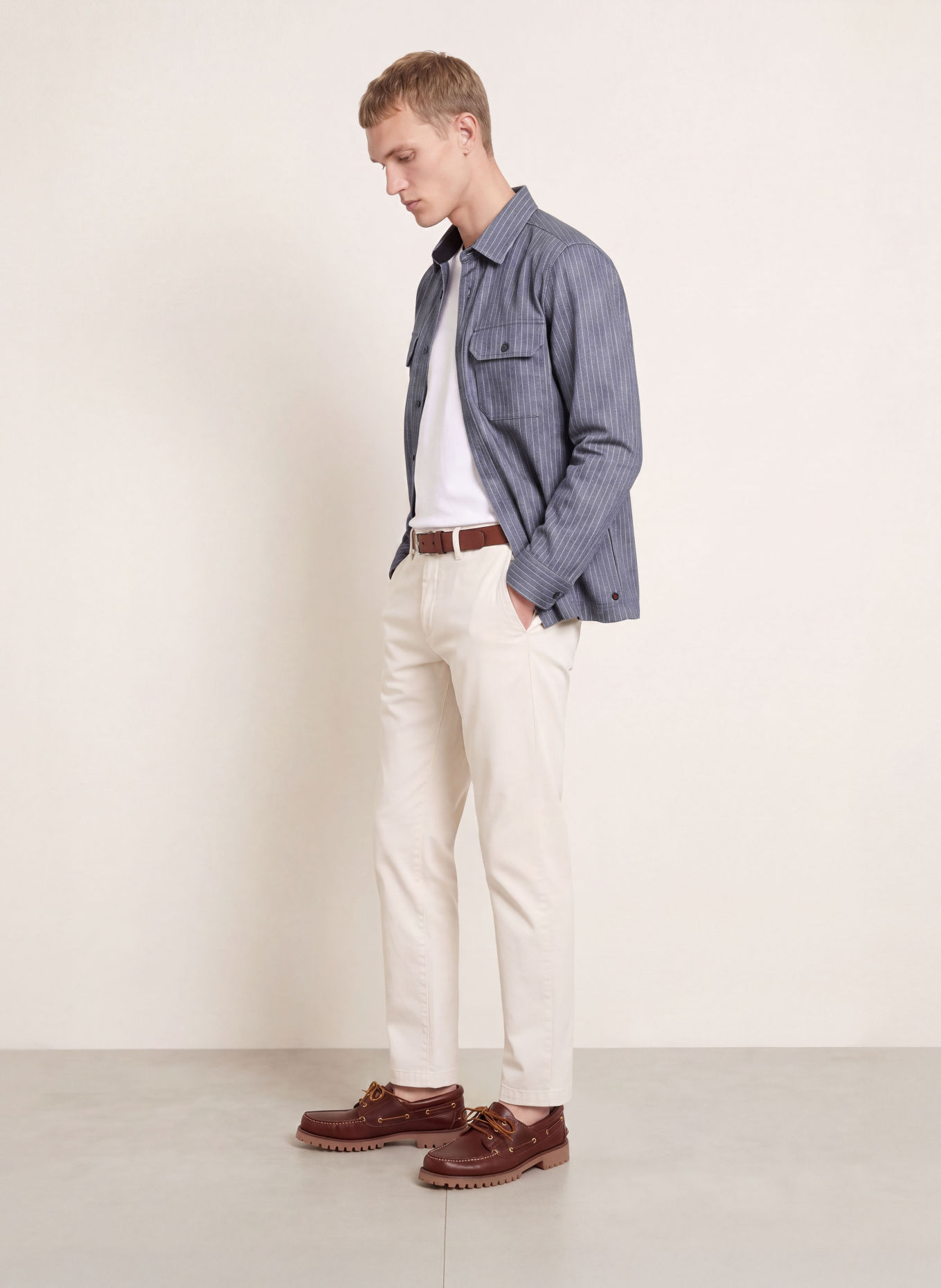 DESOTO Overshirt: DARK GRAY / WHITE