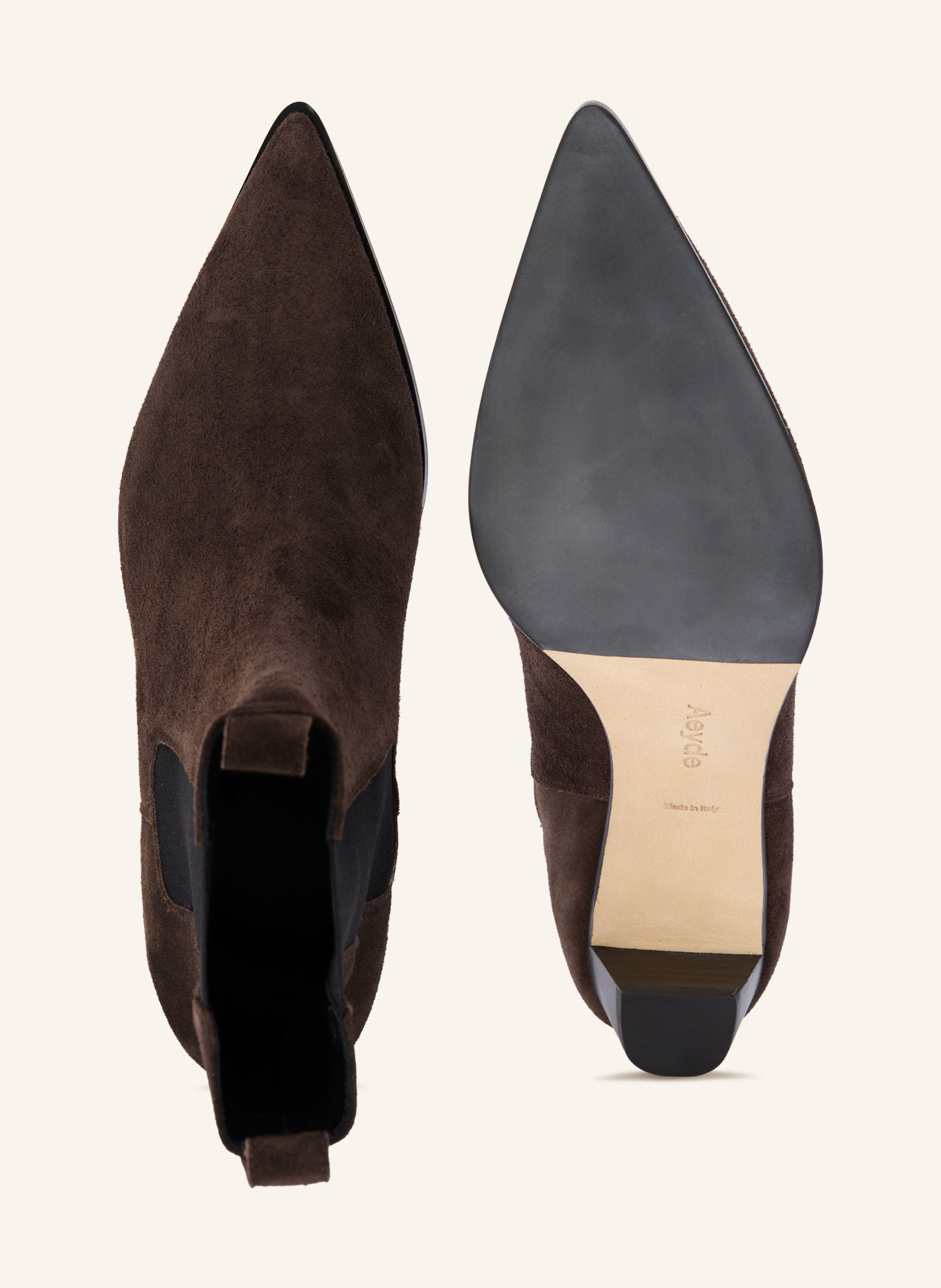 Aeyde Bottines KIKI: MARRON FONCÉ / NOIR