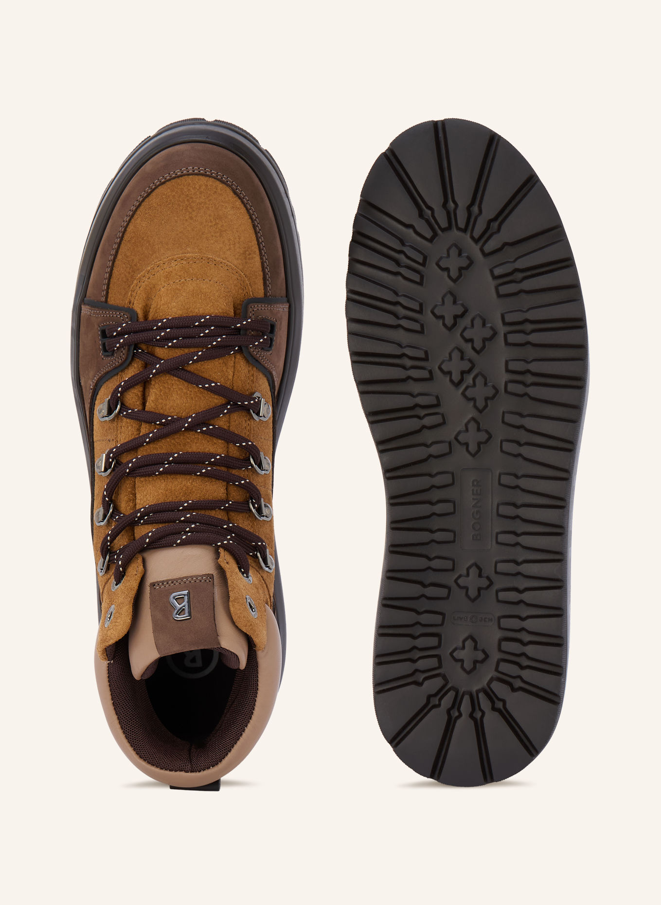 BOGNER Lace-up boots ANTWERP: LIGHT BROWN / BROWN