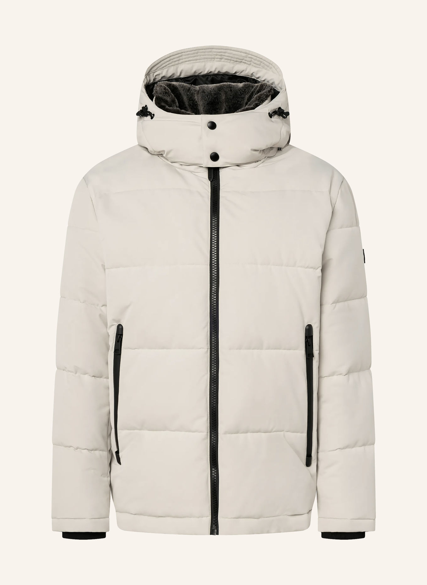 STRELLSON Steppjacke ARCOLA mit abnehmbarem Kunstfell: HELLGRAU