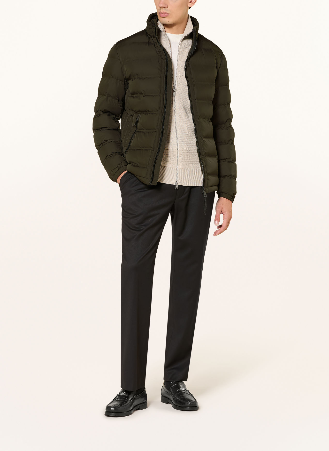 STRELLSON MODENA FUSED Quilted Jacket: KHAKI