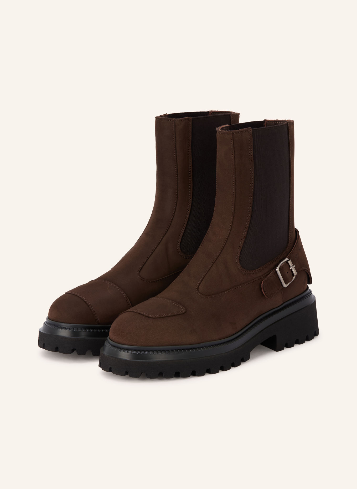 COPENHAGEN STUDIOS Chelsea boots CPH950: DARK BROWN / SILVER