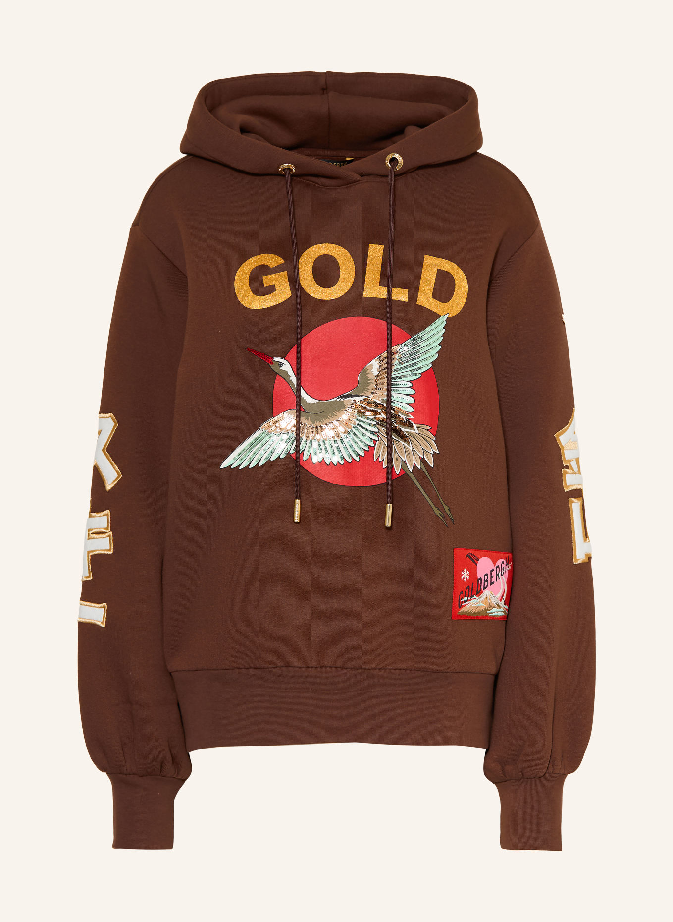 GOLDBERGH Sweat à capuche TOBU: MARRON / OR / ROUGE