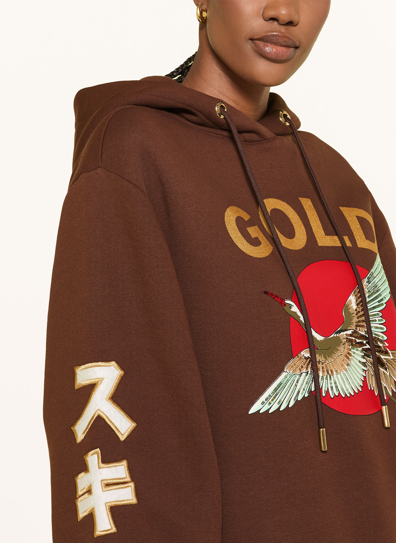 GOLDBERGH Sweat à capuche TOBU: MARRON / OR / ROUGE