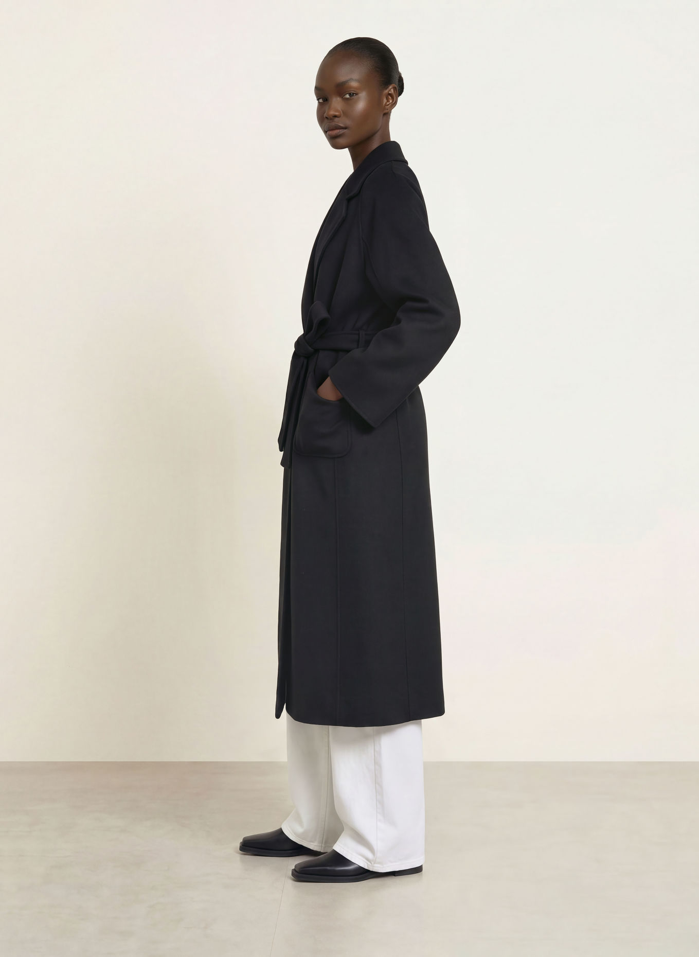 ARMA Wool coat: BLACK