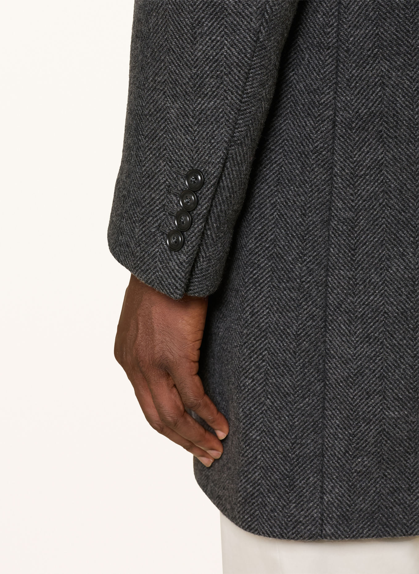 Fay Wollmantel mit herausnehmbarer Blende: DUNKELGRAU
