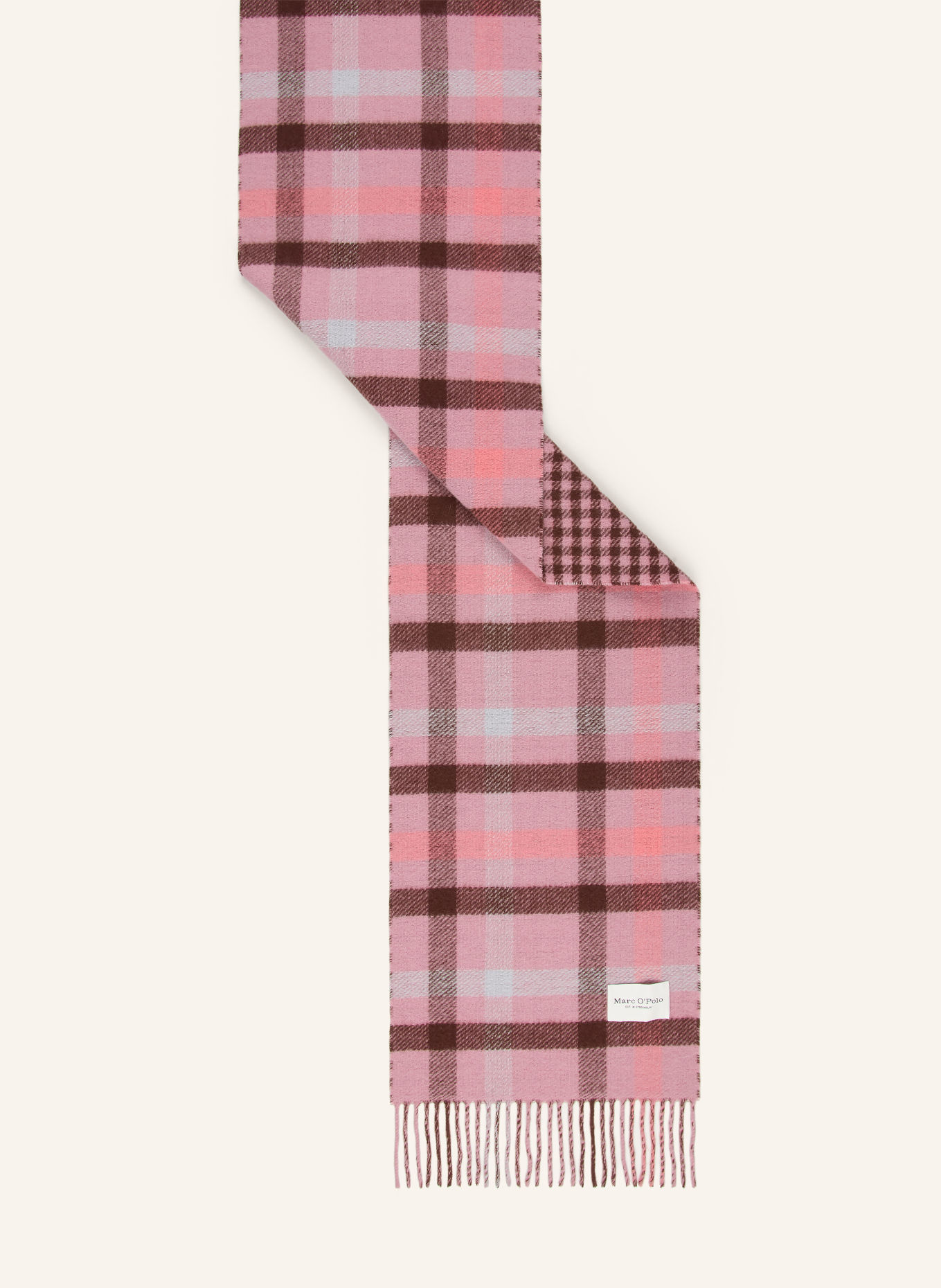 Marc O'Polo Scarves: PINK / DARK BROWN / GRAY